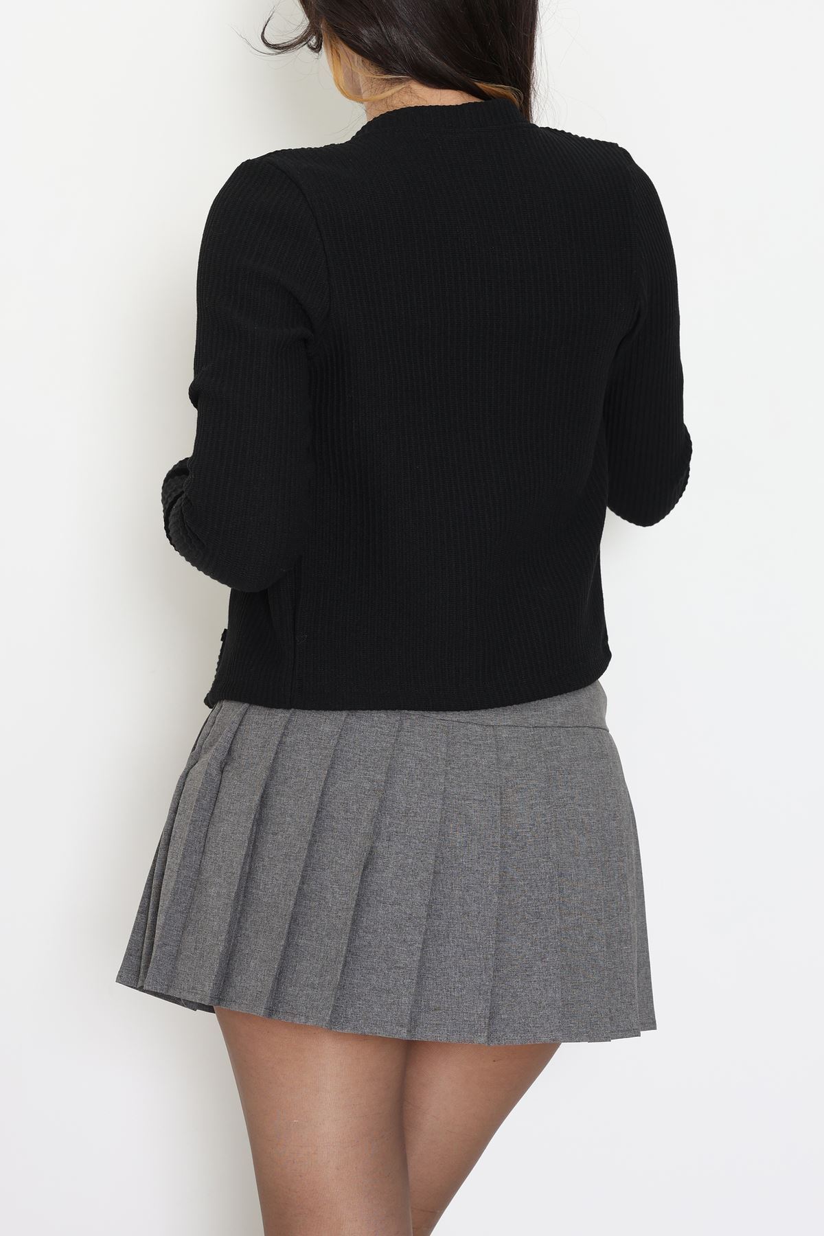 Düğmeli Hırka Siyah - 31834.2131.