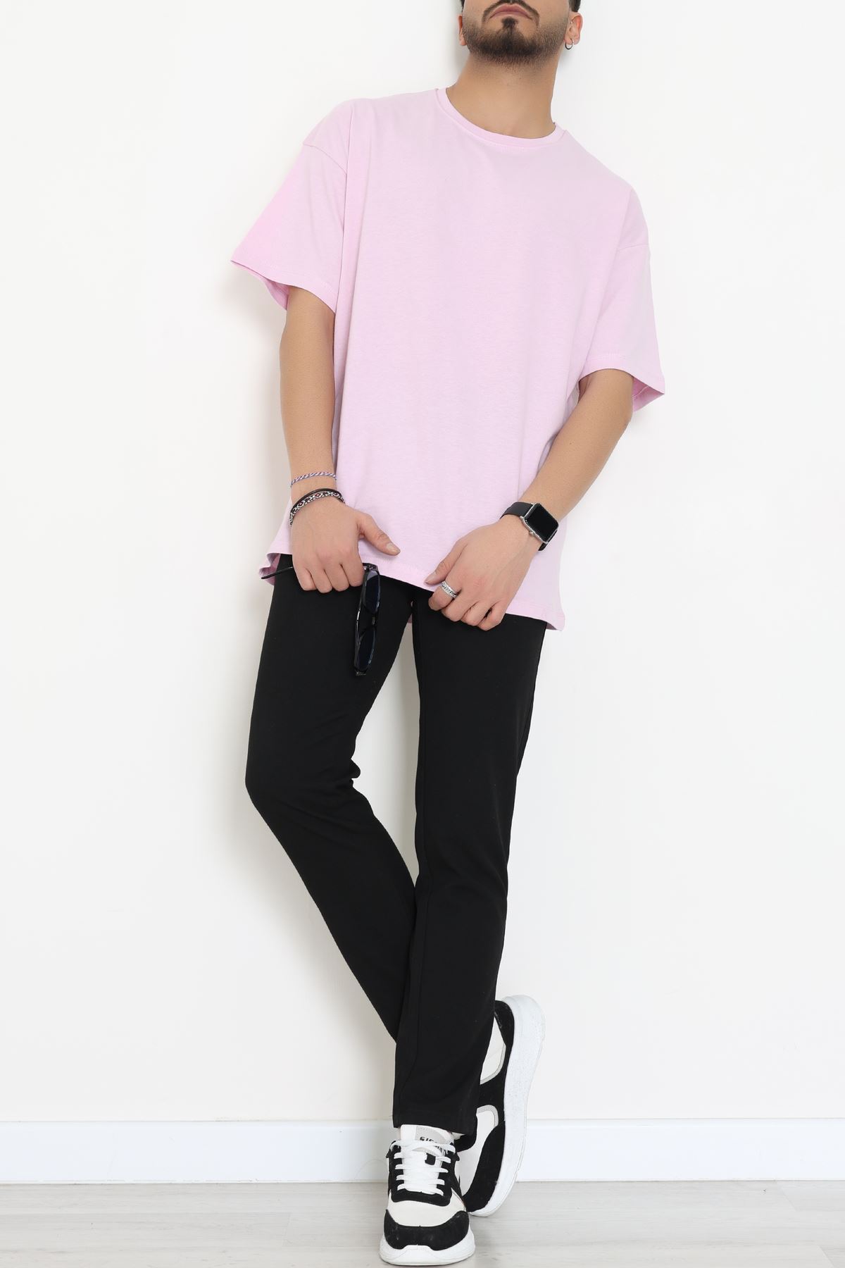 Kompak Penye Unisex Baskısız Oversize Tişört Lila - 55045.1872.