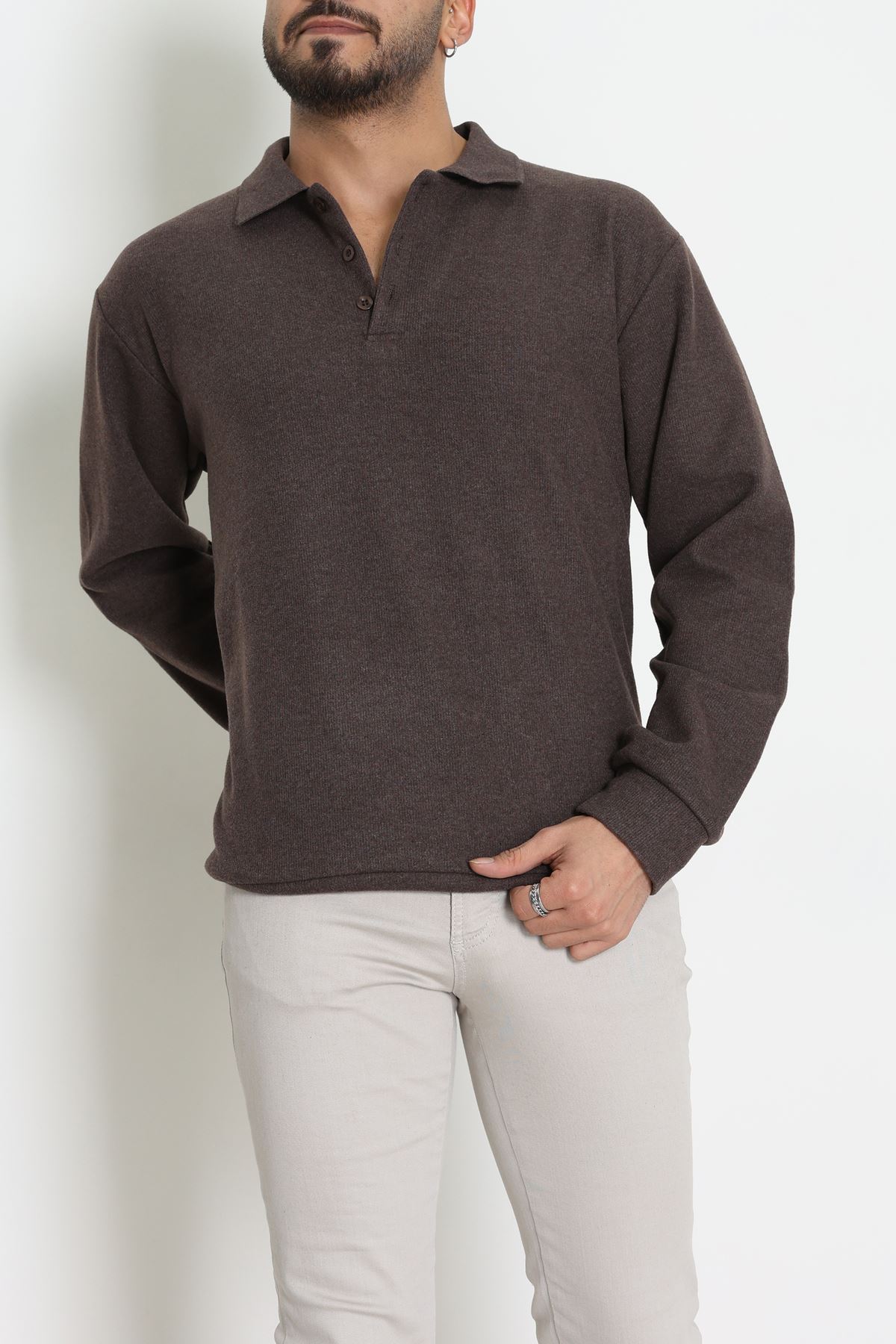 Polo Yaka Selanik Erkek Sweat Kahve - 70863.1567.