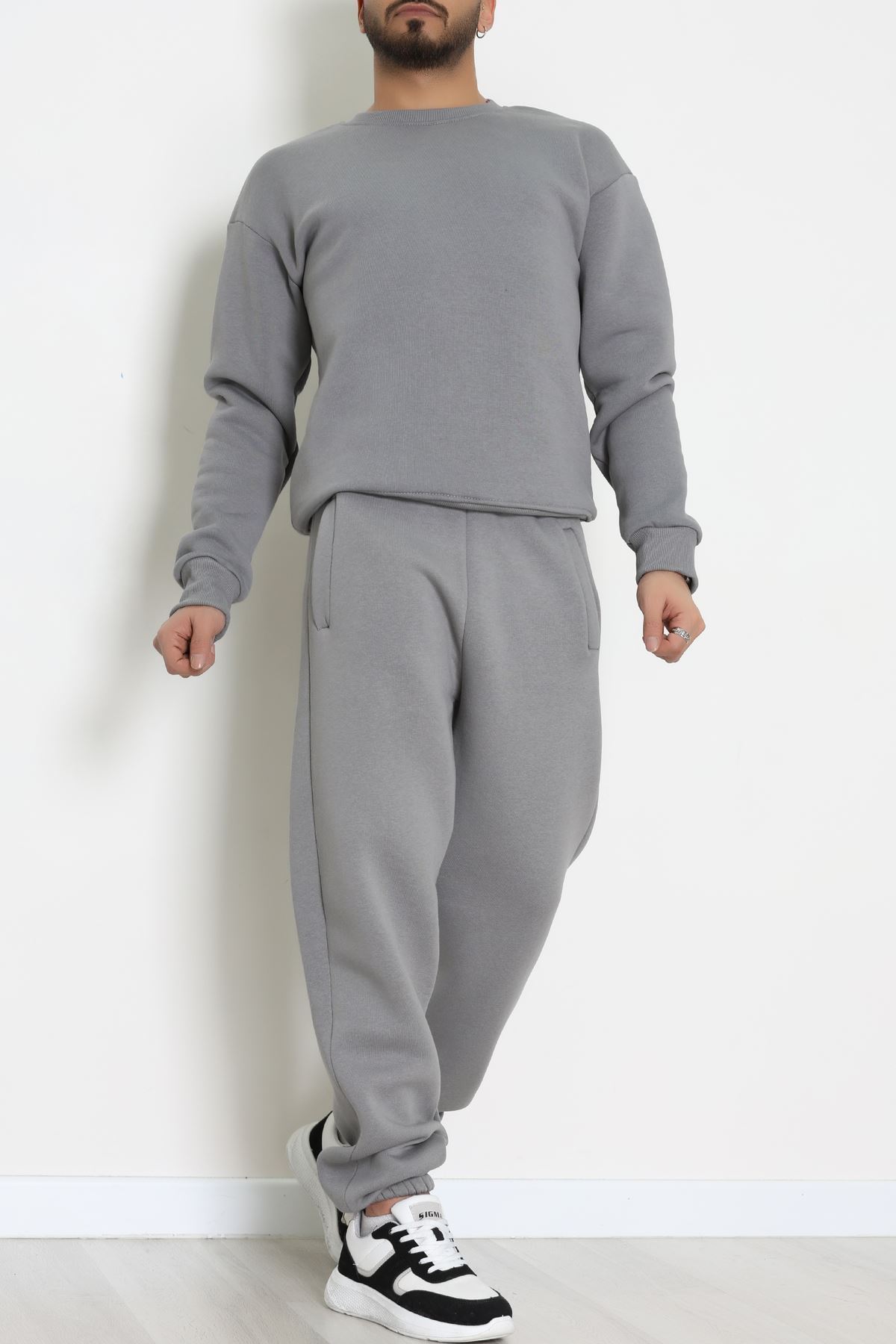 3 İplik Şardonlu Erkek Eşofman Takımı Antrasit - 42612.1878.