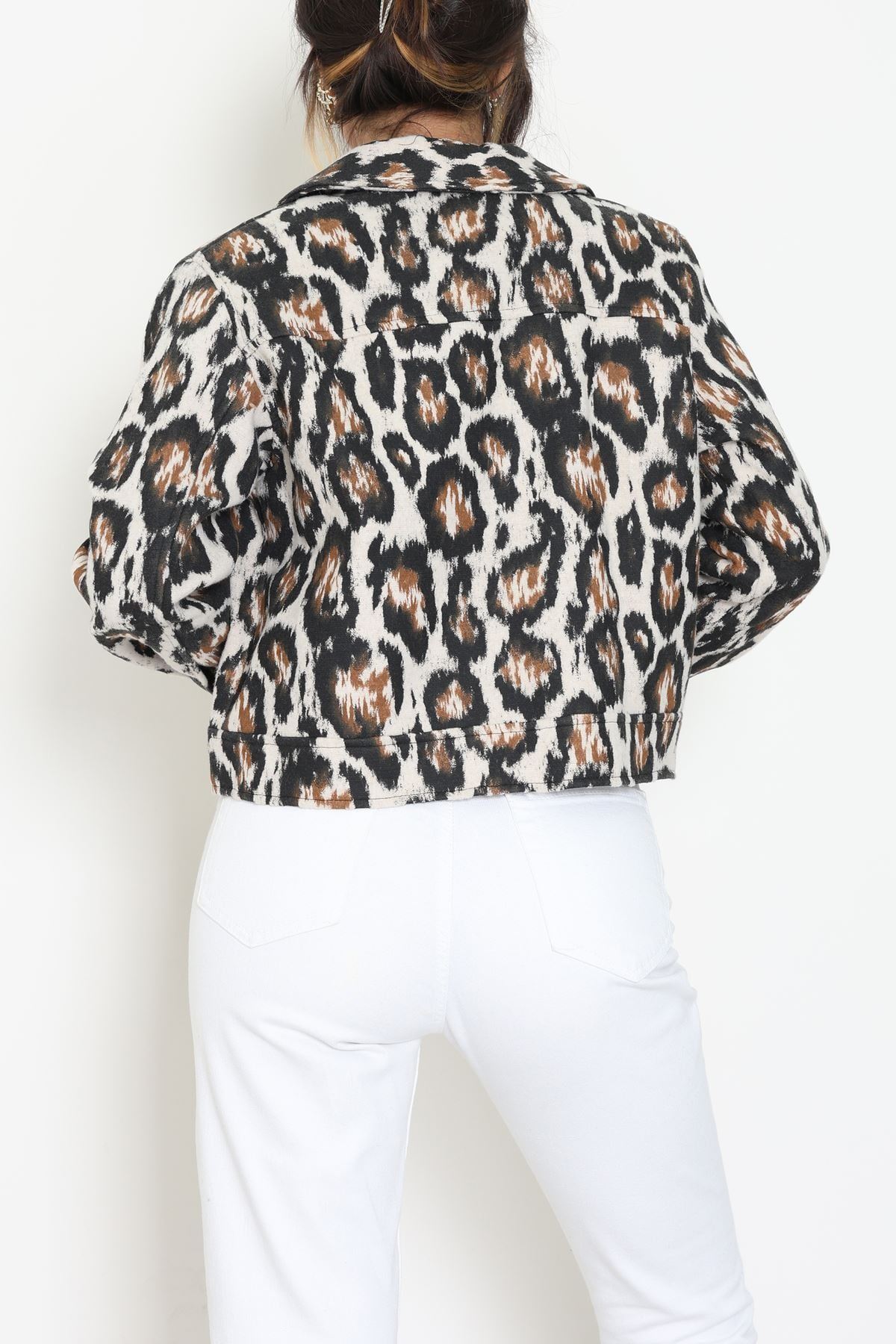 Desenli Fermuarlı Ceket Beyazleo - 8769.179.