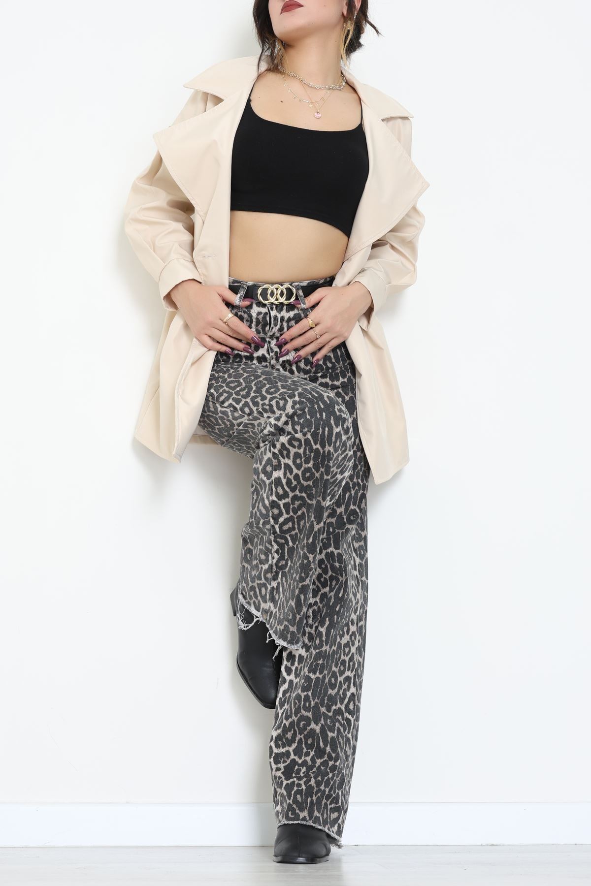 Düğmeli Trençkot Bej - 7578.179.