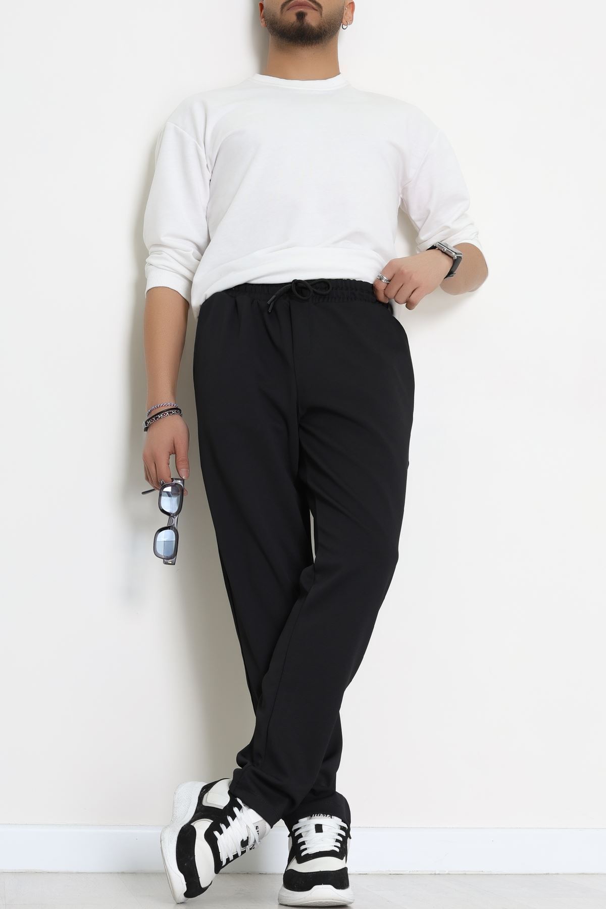 Rahat Kesim Penye Pike Erkek Pantolon Siyah - 81377.1837.