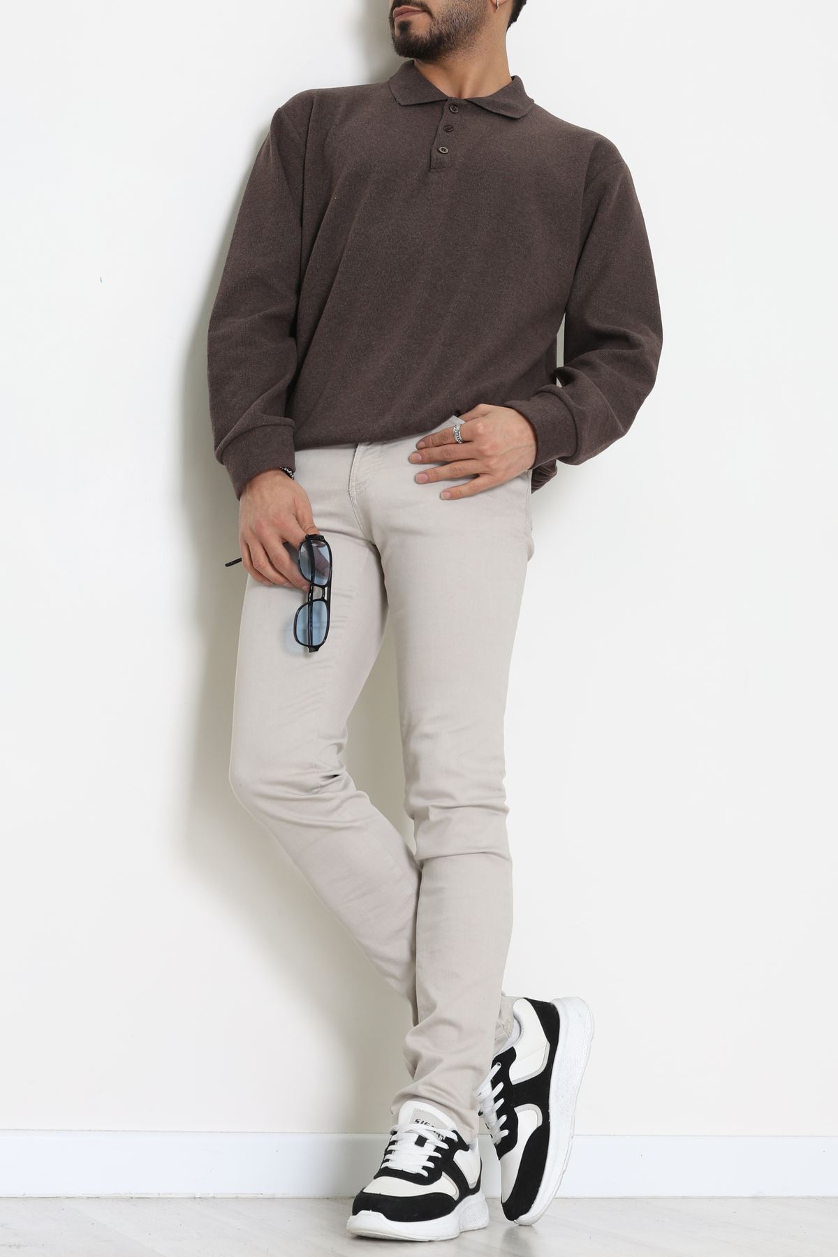 Polo Yaka Selanik Erkek Sweat Kahve - 70863.1567.