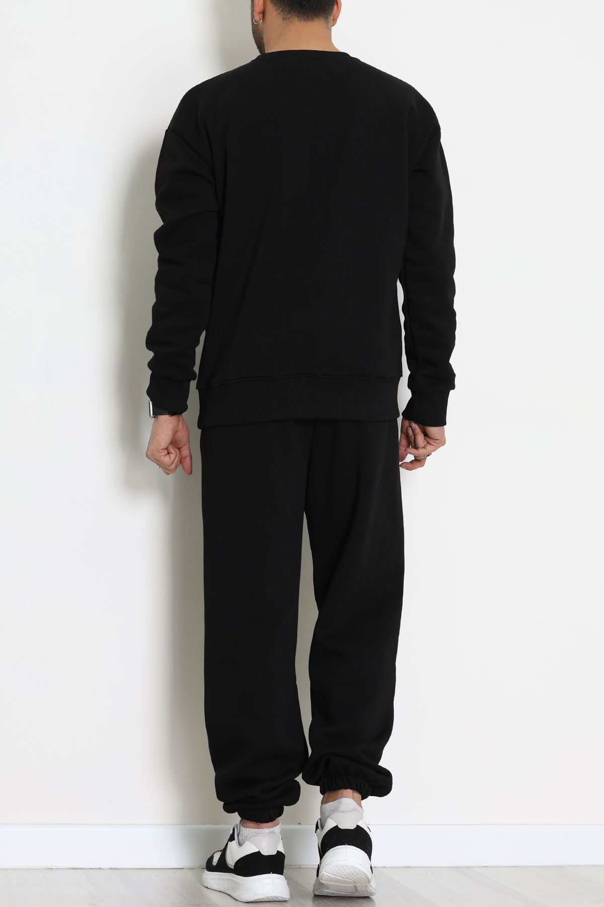 3 İplik Şardonlu Erkek Eşofman Takımı Siyah - 42612.1878.