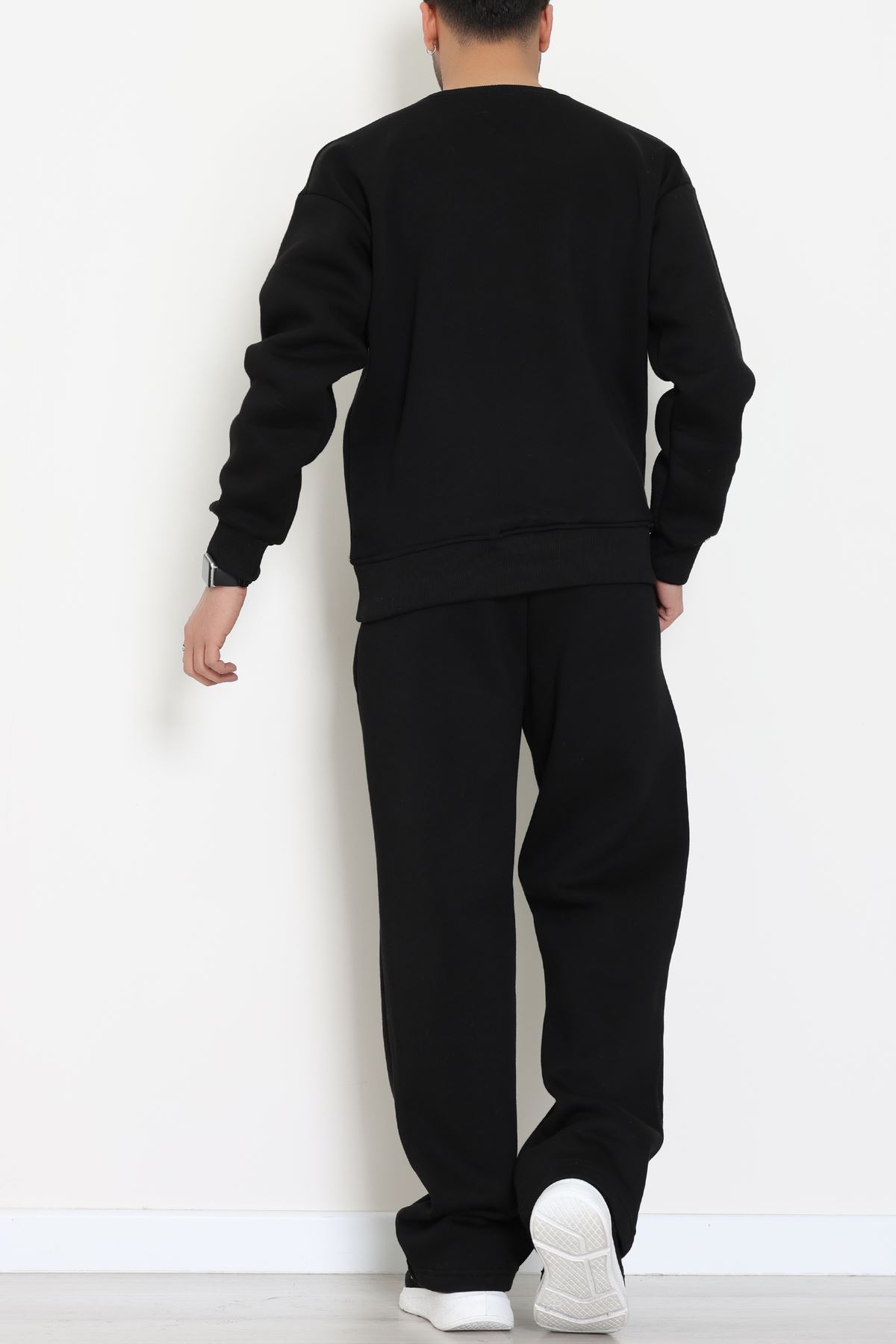 3 İplik Şardonlu Erkek Eşofman Takımı Siyah - 42614.1878.