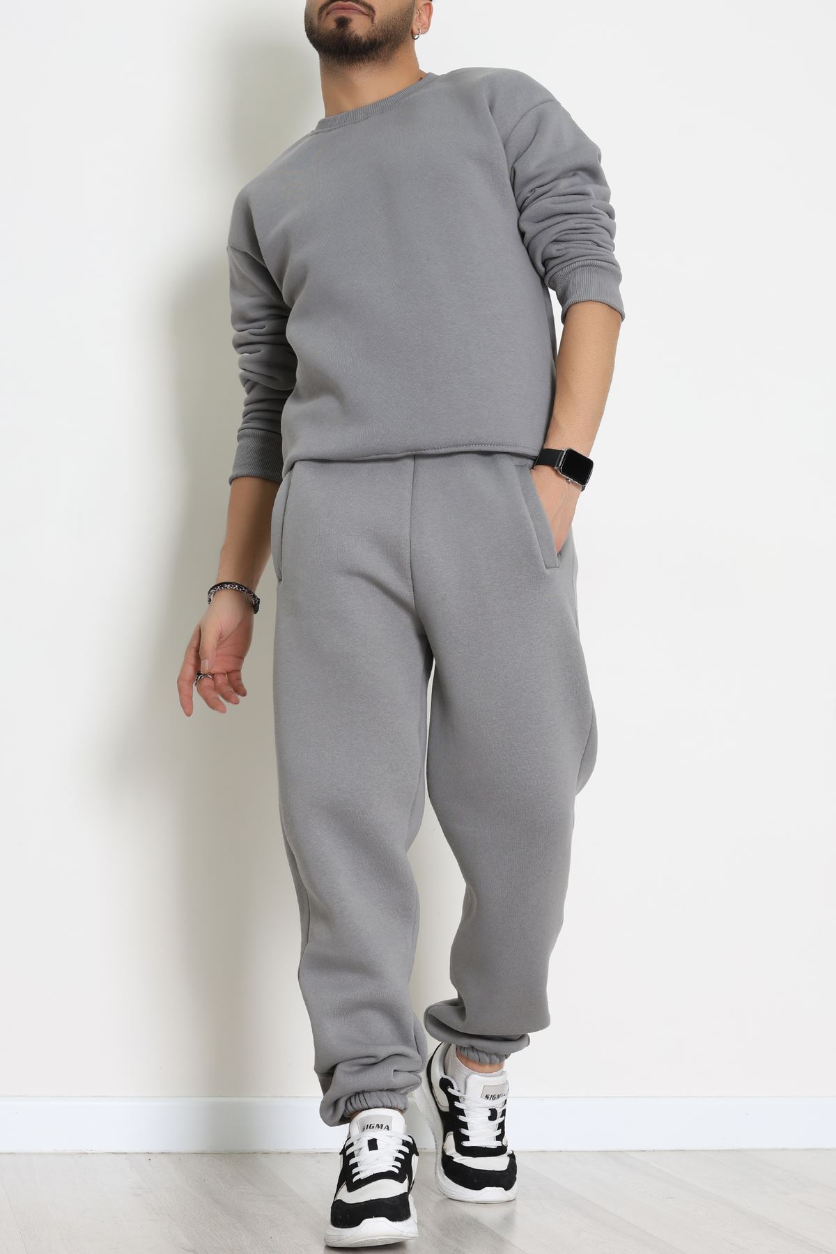 3 İplik Şardonlu Erkek Eşofman Takımı Antrasit - 42612.1878.