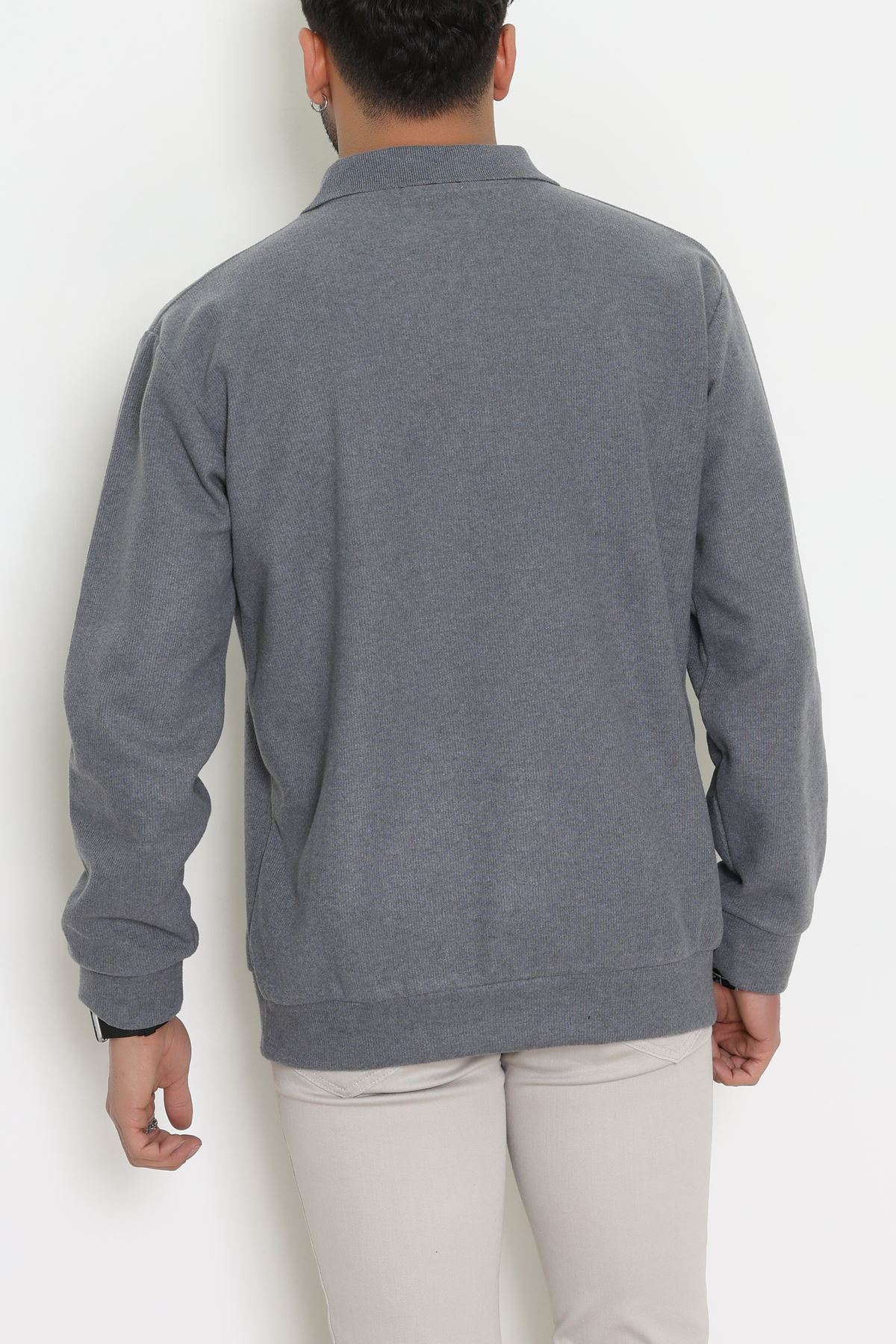 Polo Yaka Selanik Erkek Sweat Füme - 70863.1567.