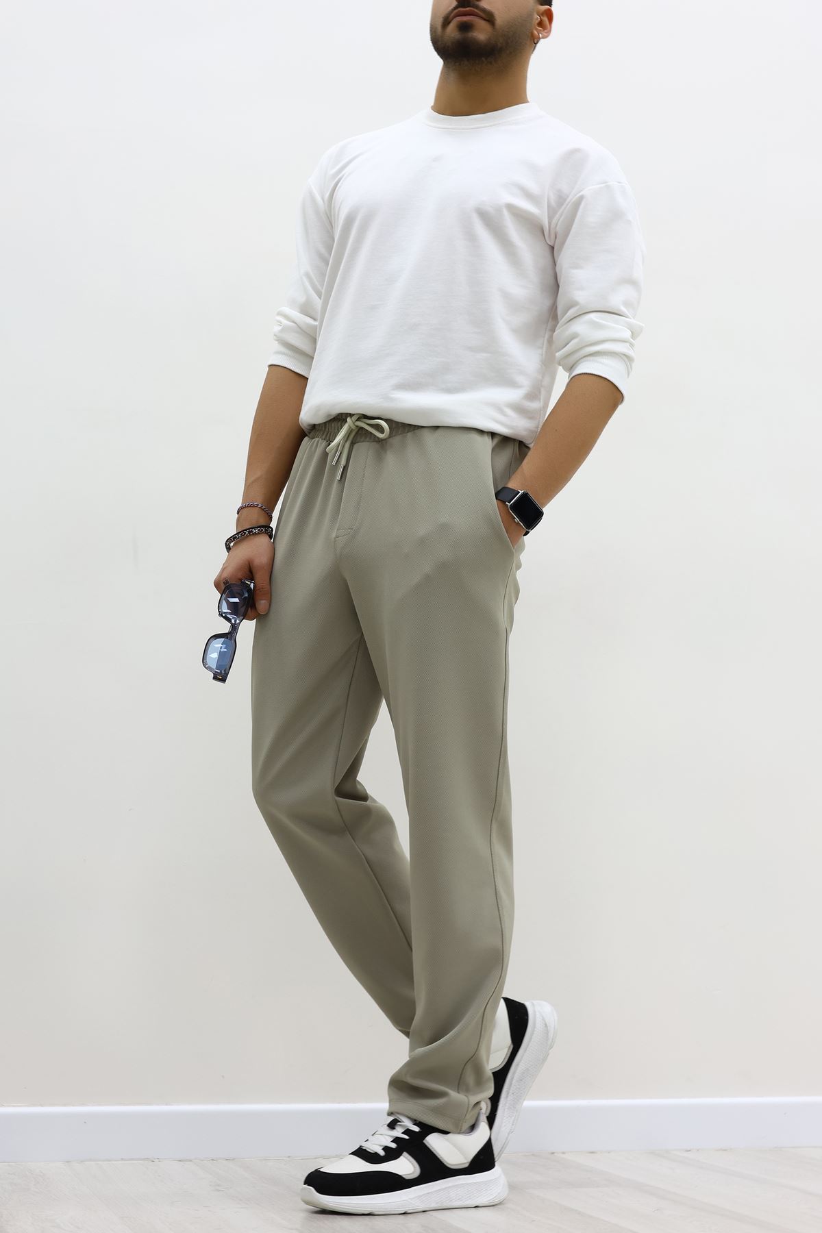 Rahat Kesim Penye Pike Erkek Pantolon Açıkhaki - 81377.1837.