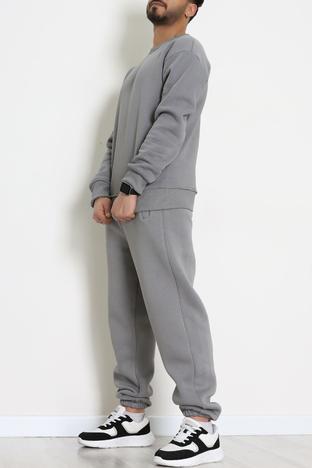 3 İplik Şardonlu Erkek Eşofman Takımı Antrasit - 42612.1878.