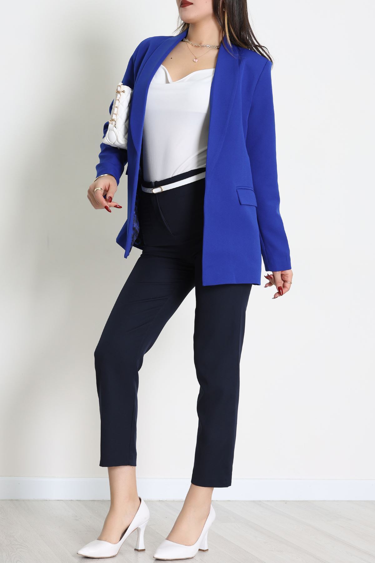 Leopar Astarlı Blazer Ceket Saks - 51500.1355.