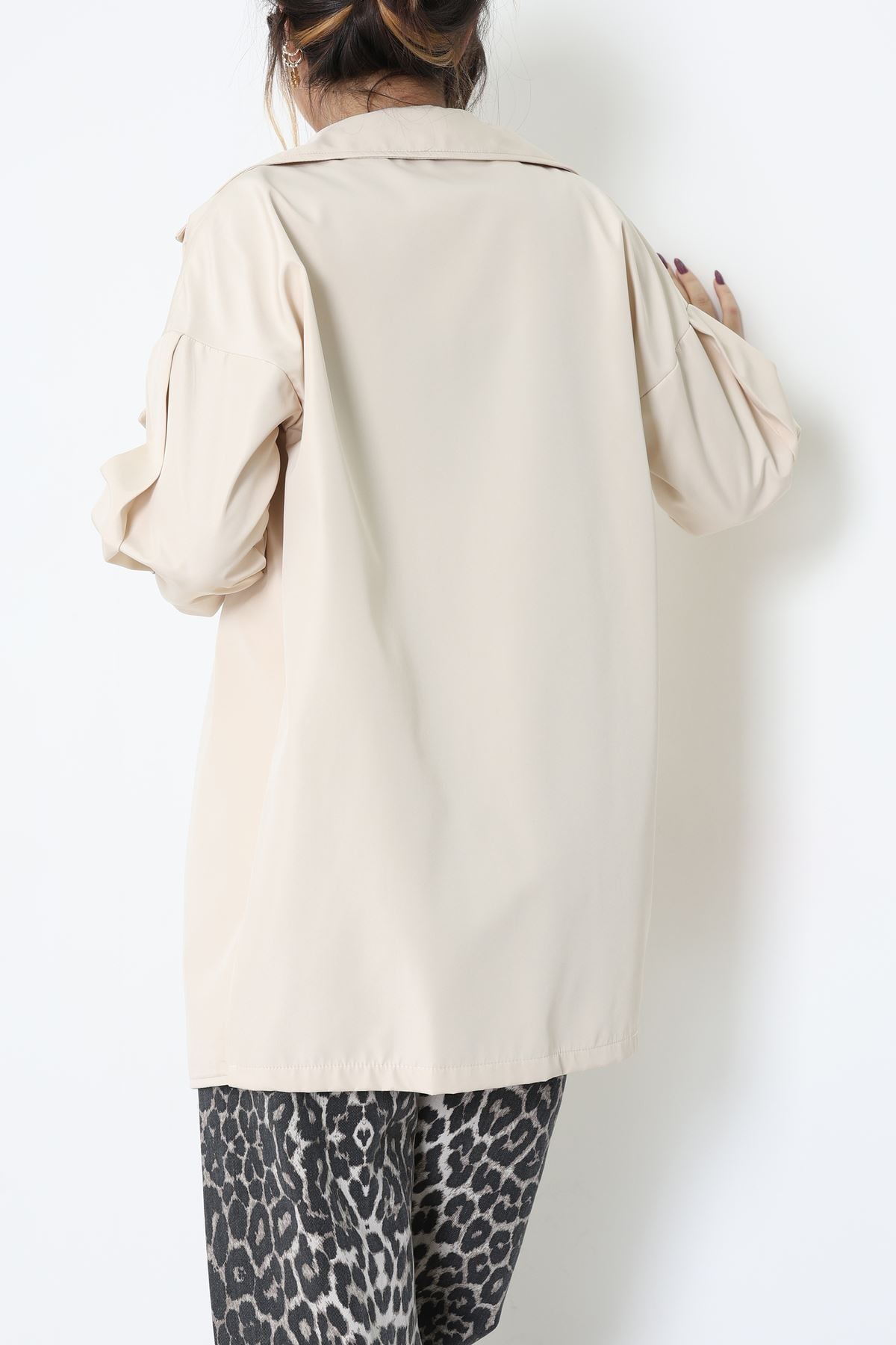 Düğmeli Trençkot Bej - 7578.179.