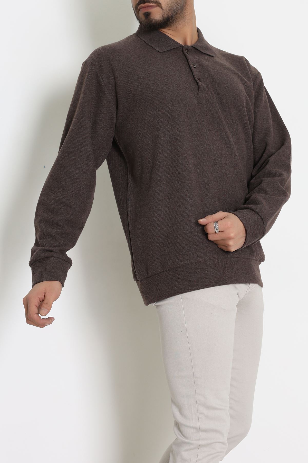 Polo Yaka Selanik Erkek Sweat Kahve - 70863.1567.