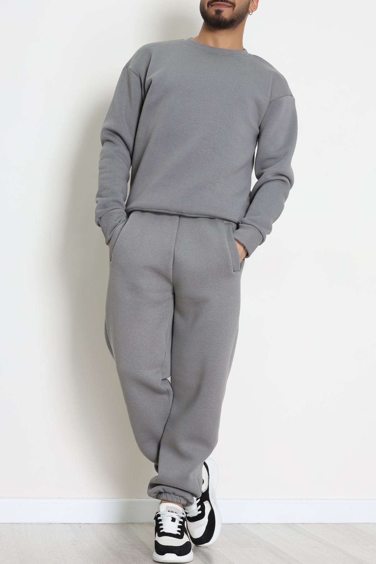 3 İplik Şardonlu Erkek Eşofman Takımı Antrasit - 42612.1878.