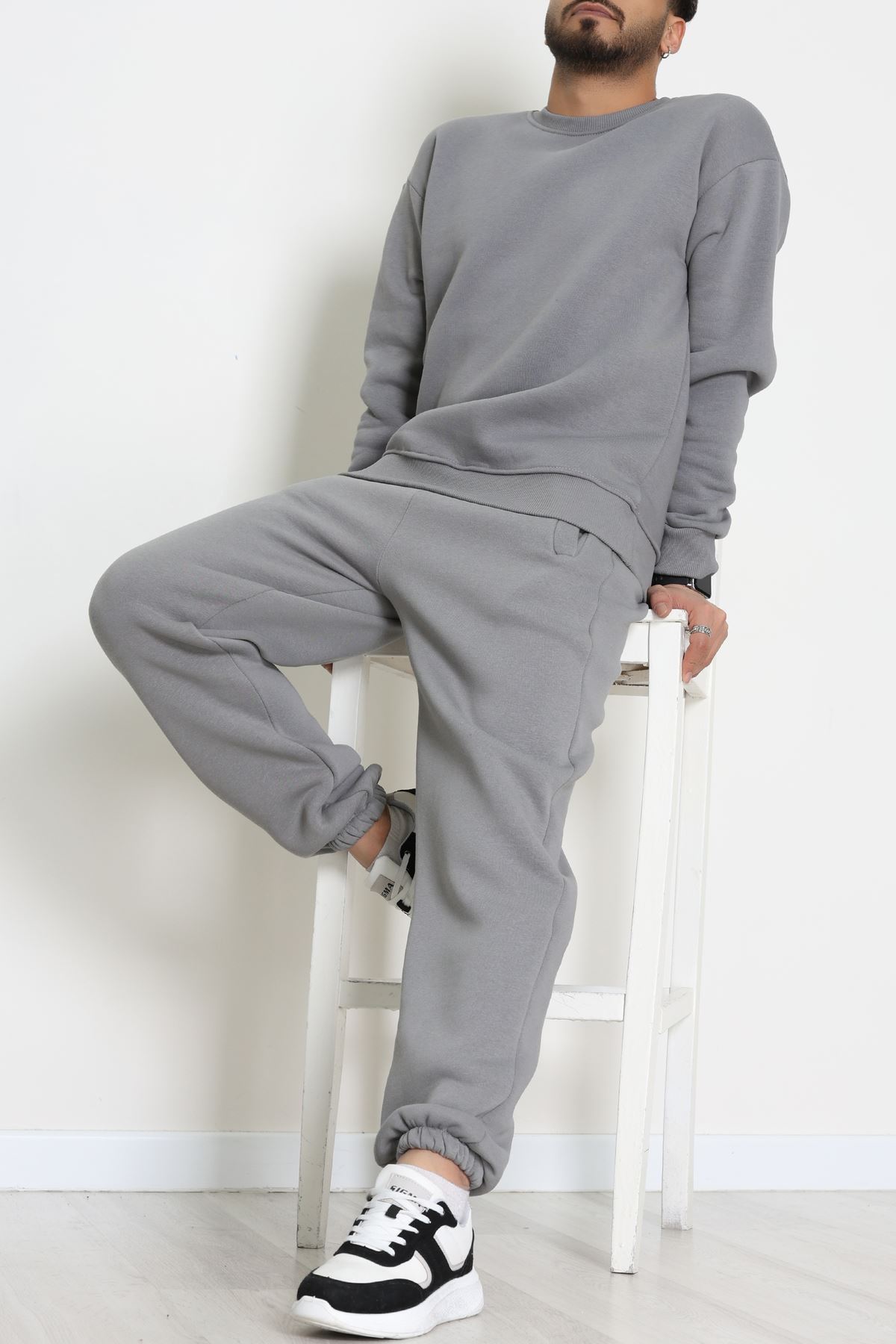 3 İplik Şardonlu Erkek Eşofman Takımı Antrasit - 42612.1878.