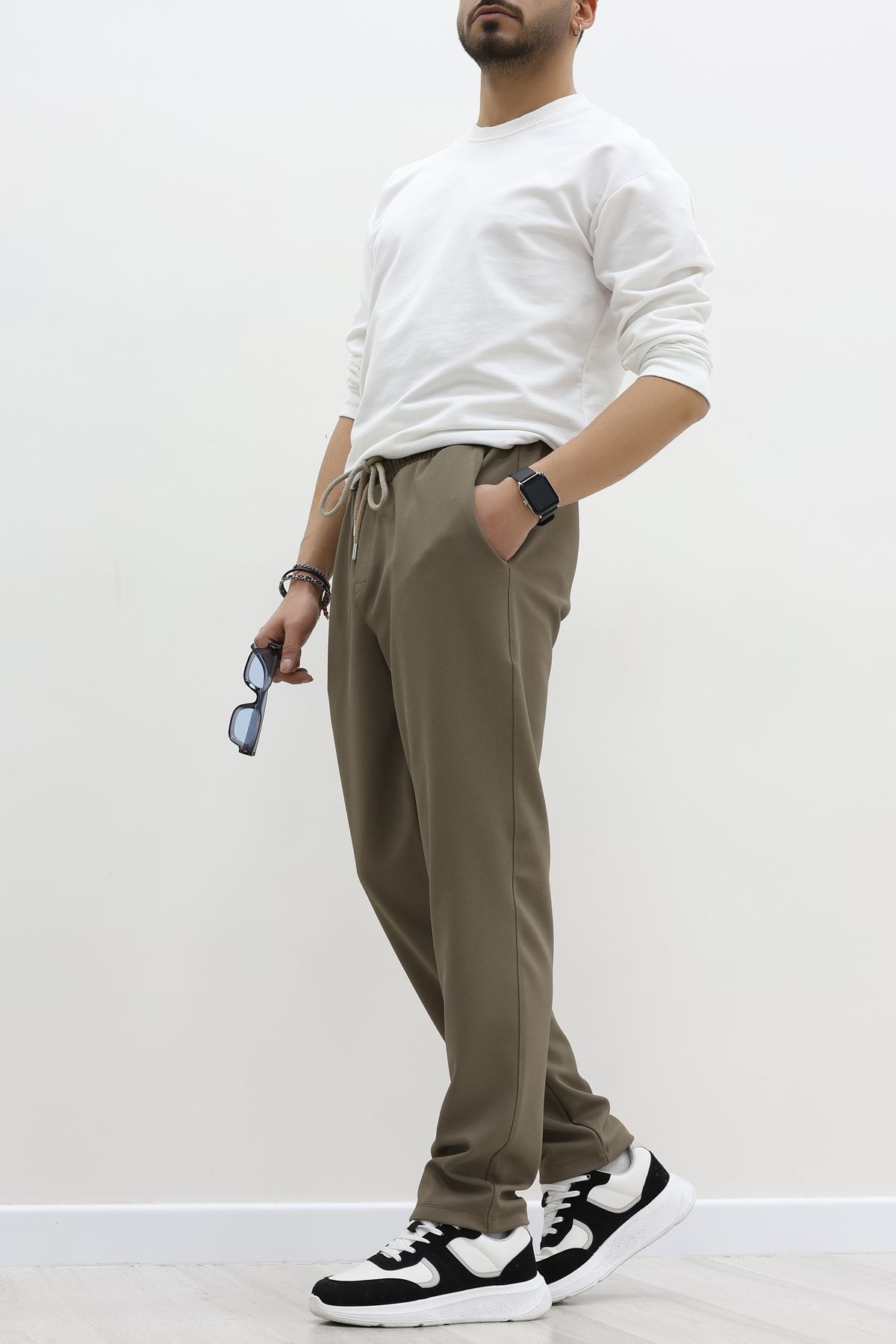 Rahat Kesim Penye Pike Erkek Pantolon Kahve - 81377.1837.