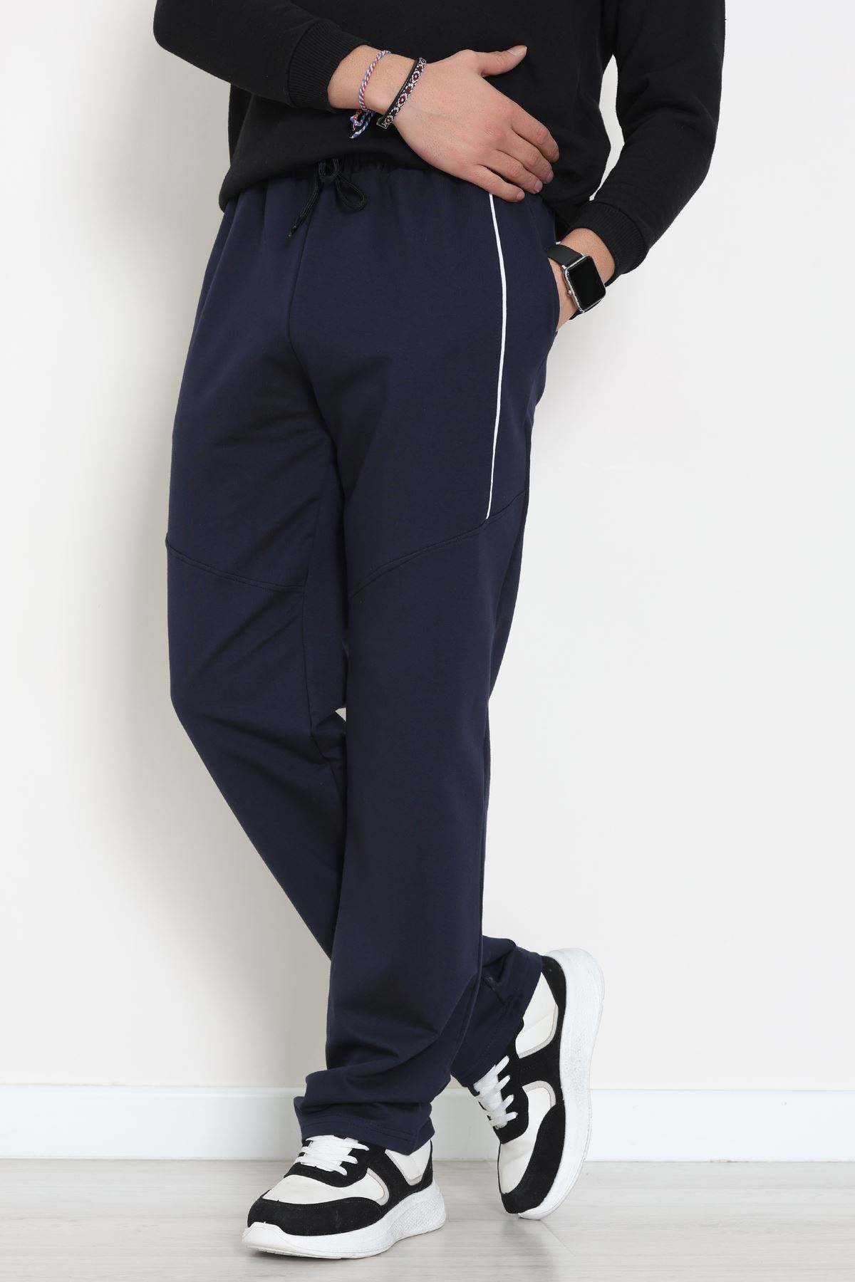 Ara Biyeli 2 İplik Likralı Erkek Eşofman Altı Lacibeyaz - 70900.1938.