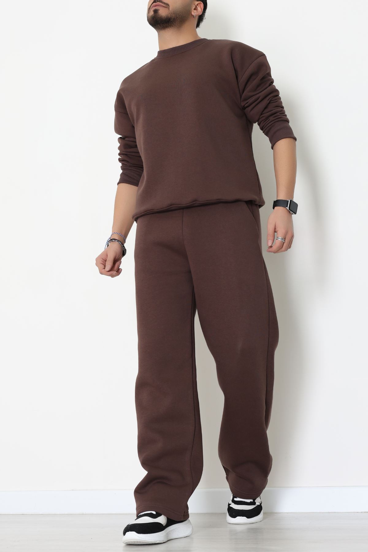 3 İplik Şardonlu Erkek Eşofman Takımı Kahve - 42614.1878.