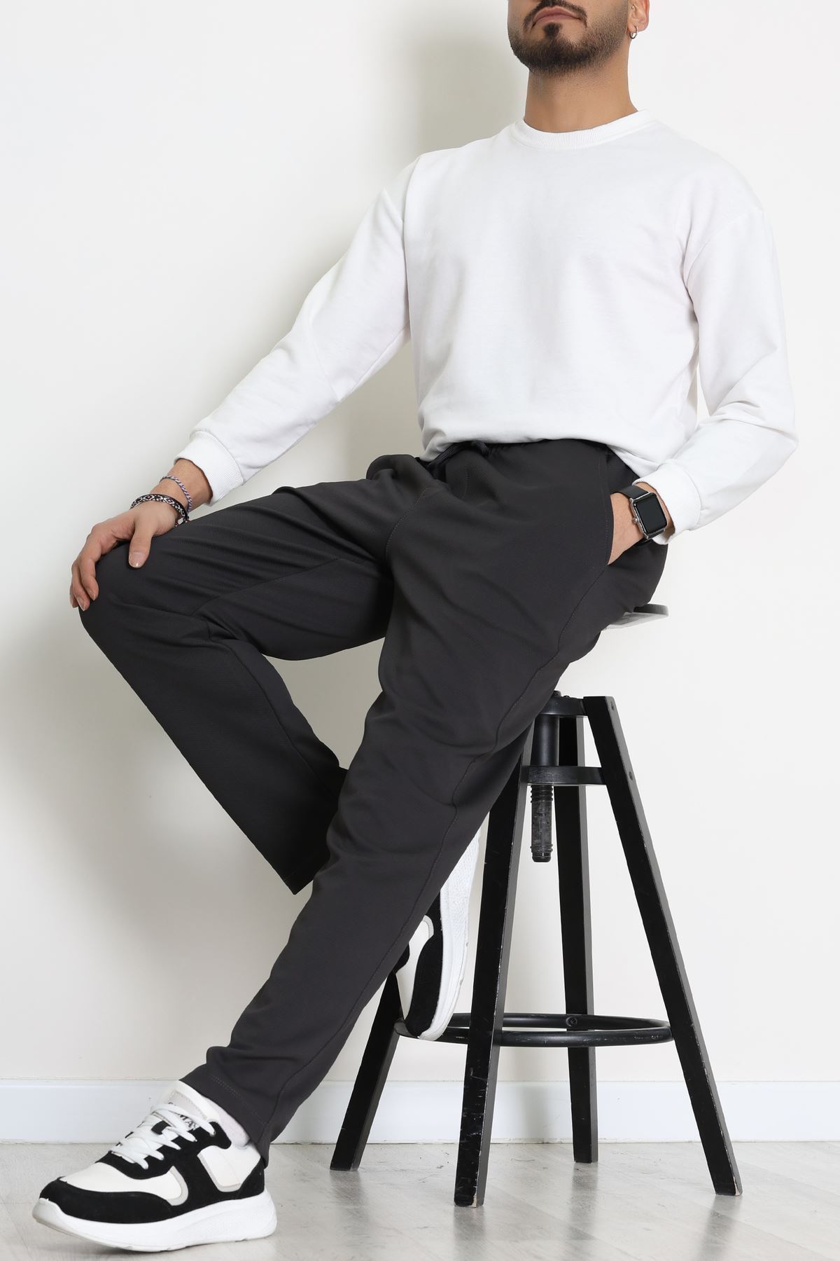 Rahat Kesim Penye Pike Erkek Pantolon Antrasit - 81377.1837.