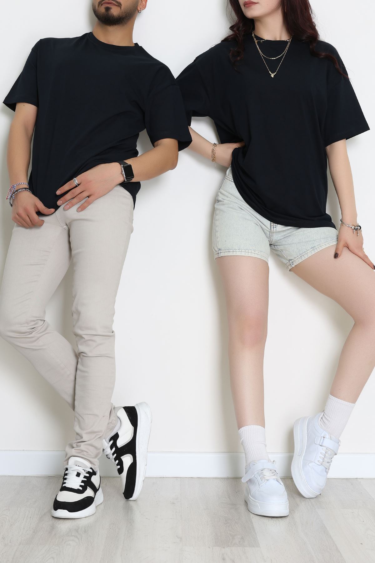 Kompak Penye Unisex Baskısız Oversize Tişört Laci - 55045.1872.