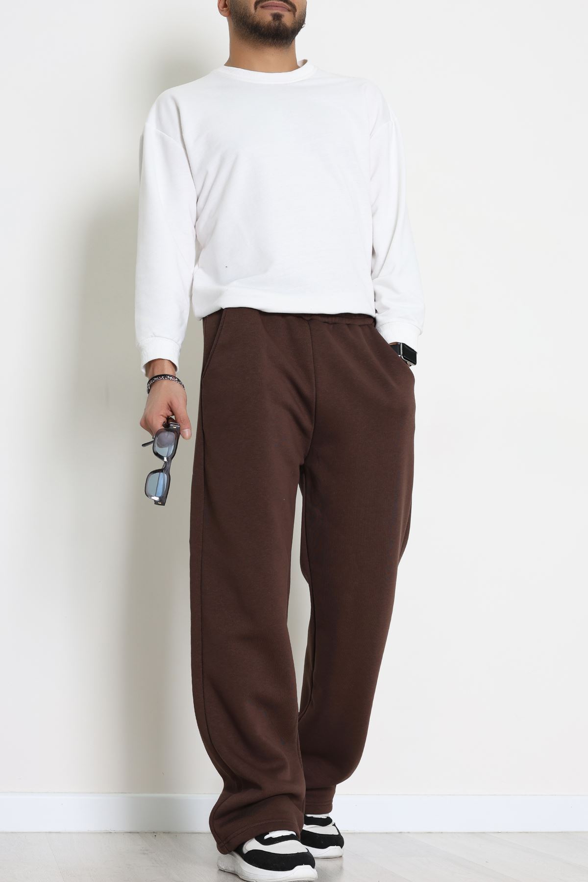 3 İplik Şardonlu Erkek Eşofman Altı Kahve - 42616.1878.