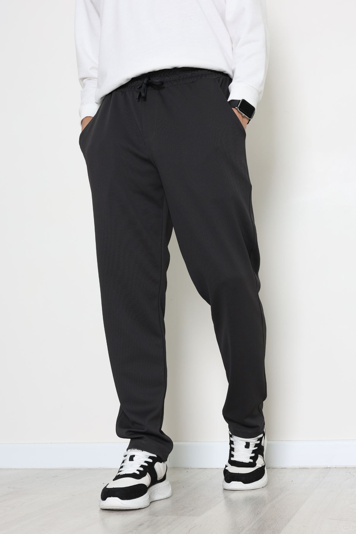 Rahat Kesim Penye Pike Erkek Pantolon Antrasit - 81377.1837.