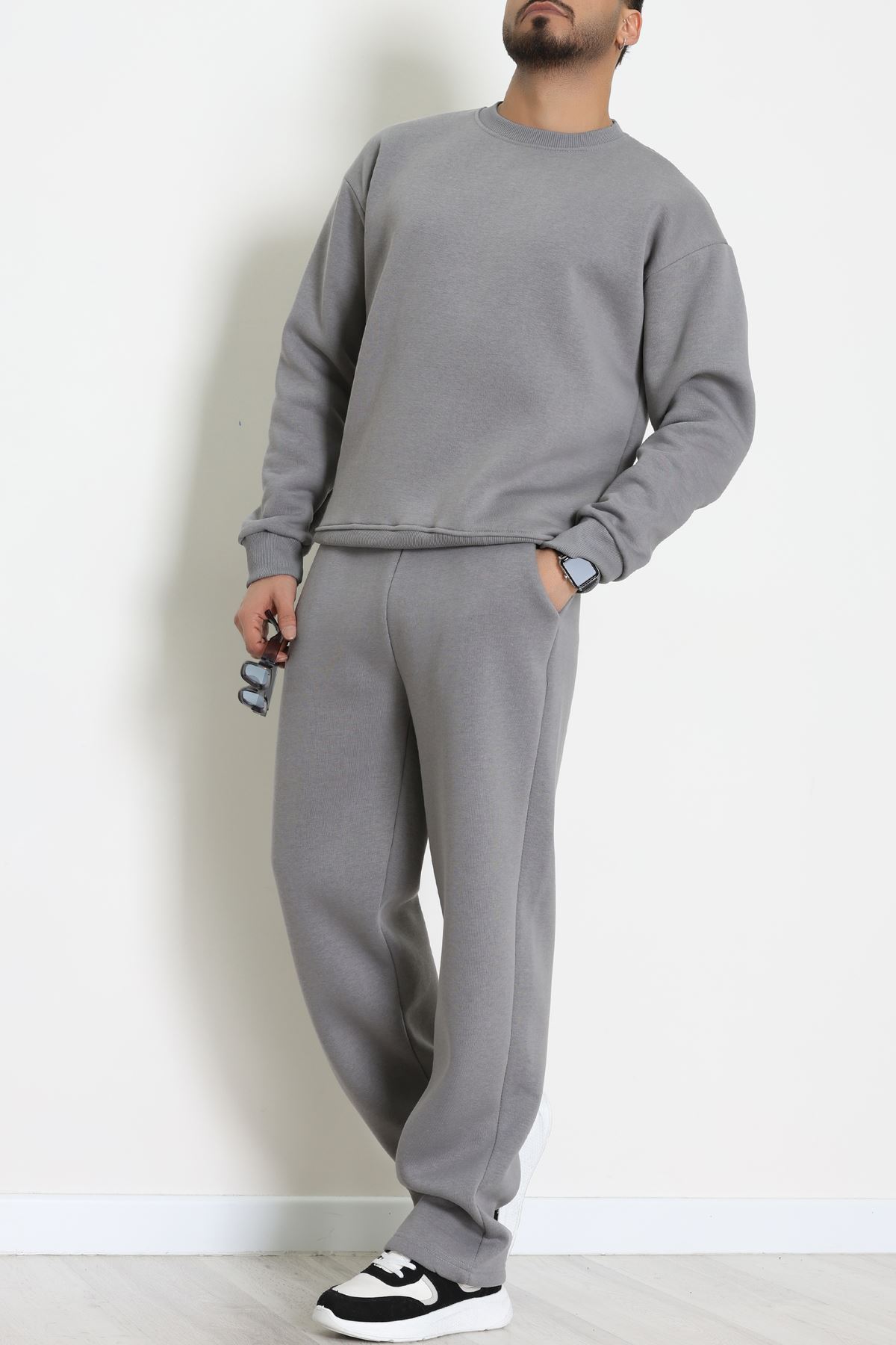 3 İplik Şardonlu Erkek Eşofman Takımı Antrasit - 42614.1878.