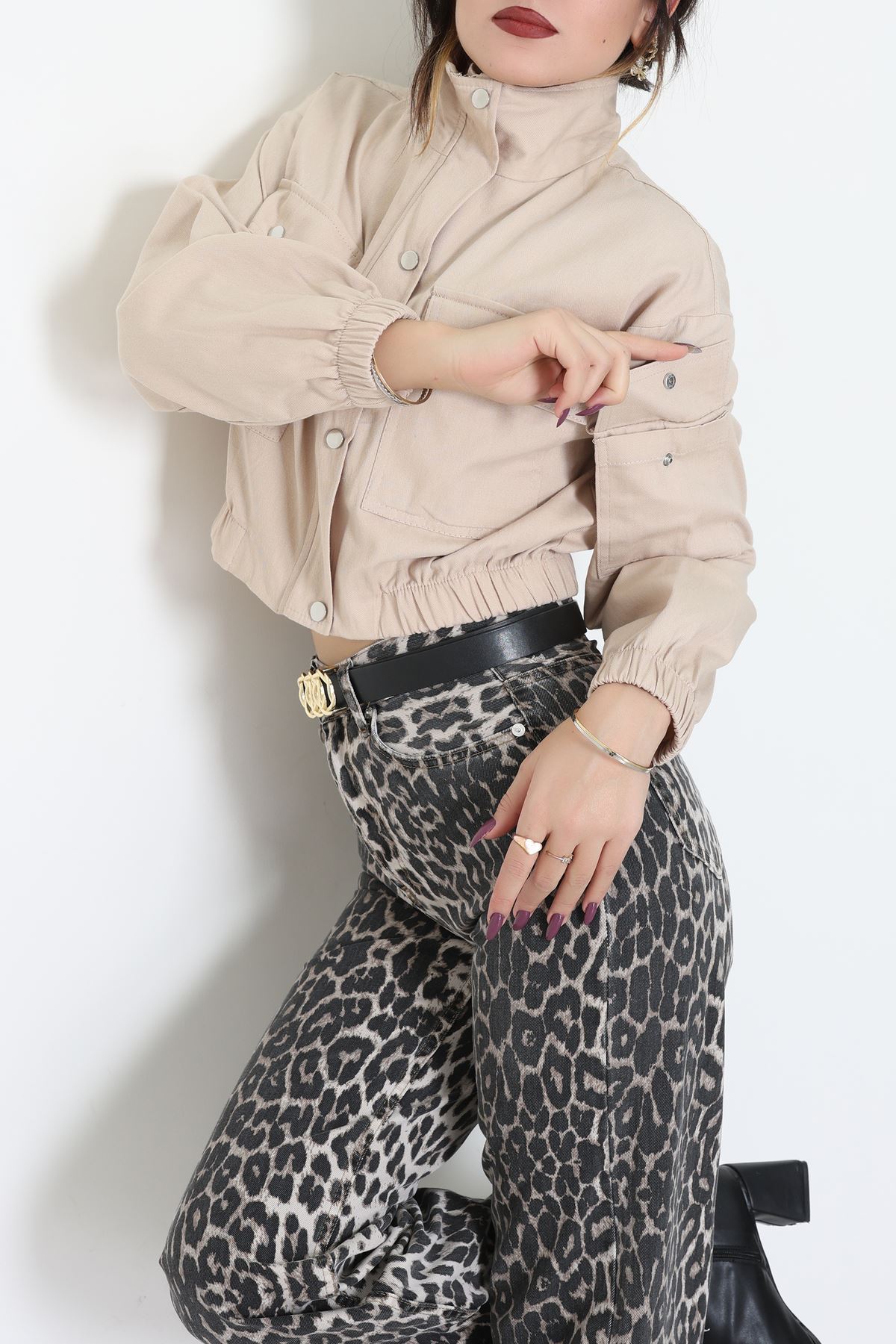 Arkası Baskılı Ceket Taş - 8737.179.