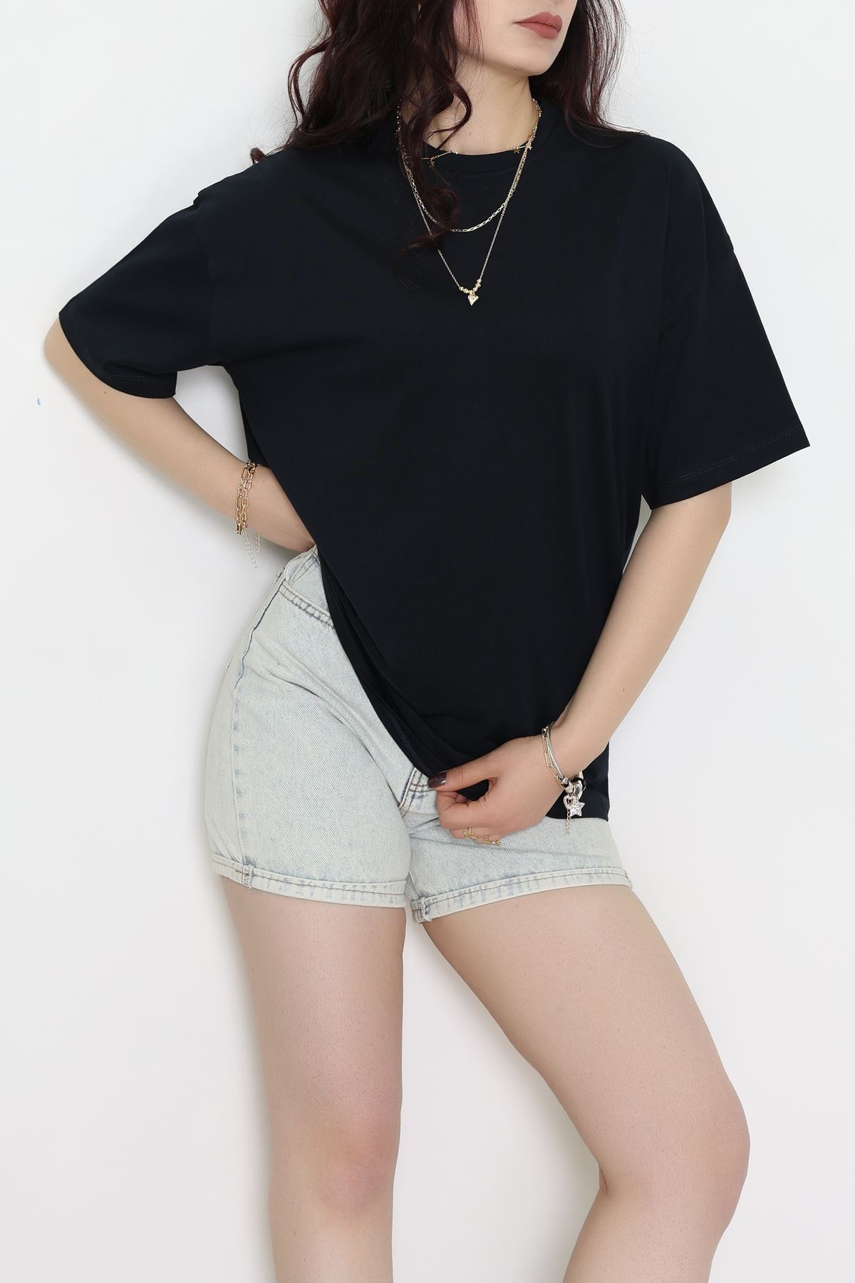 Kompak Penye Unisex Baskısız Oversize Tişört Laci - 55045.1872.