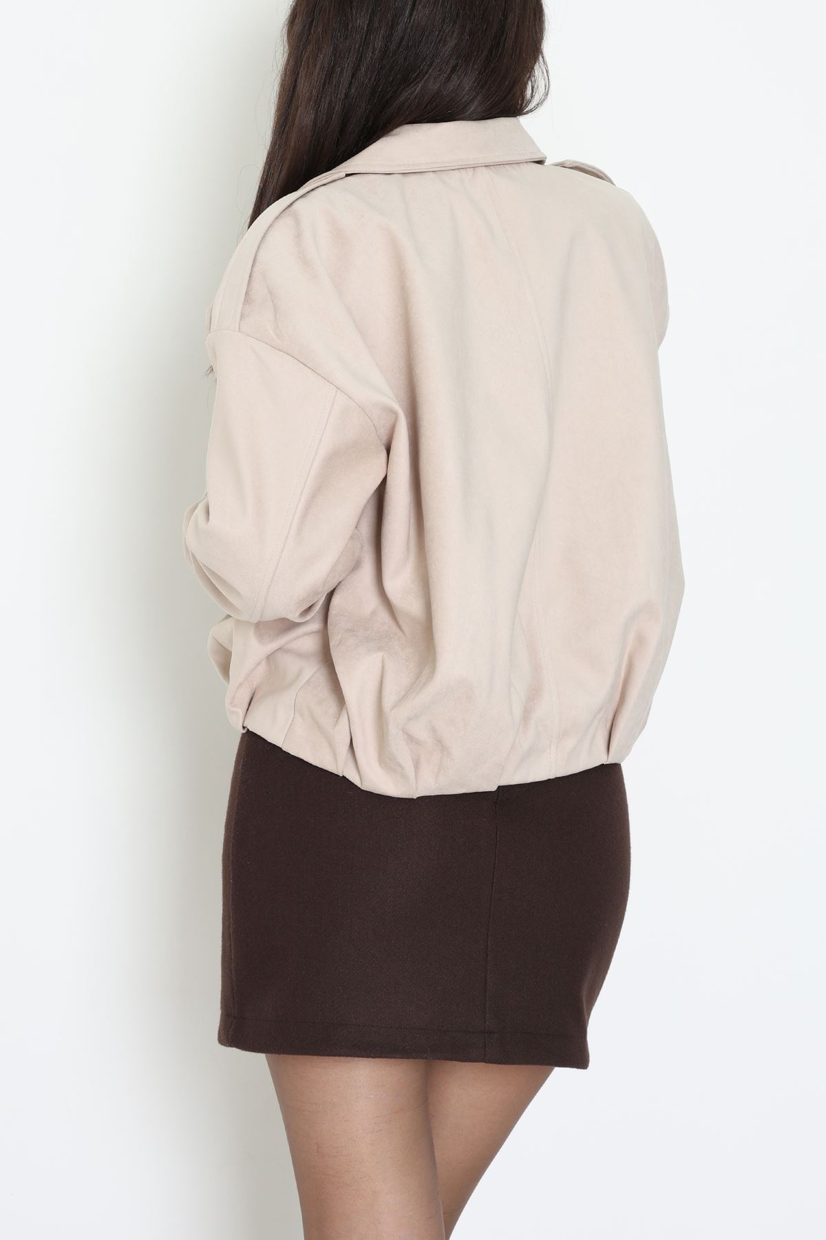 Süet Bomber Ceket Bej - 8777.179.