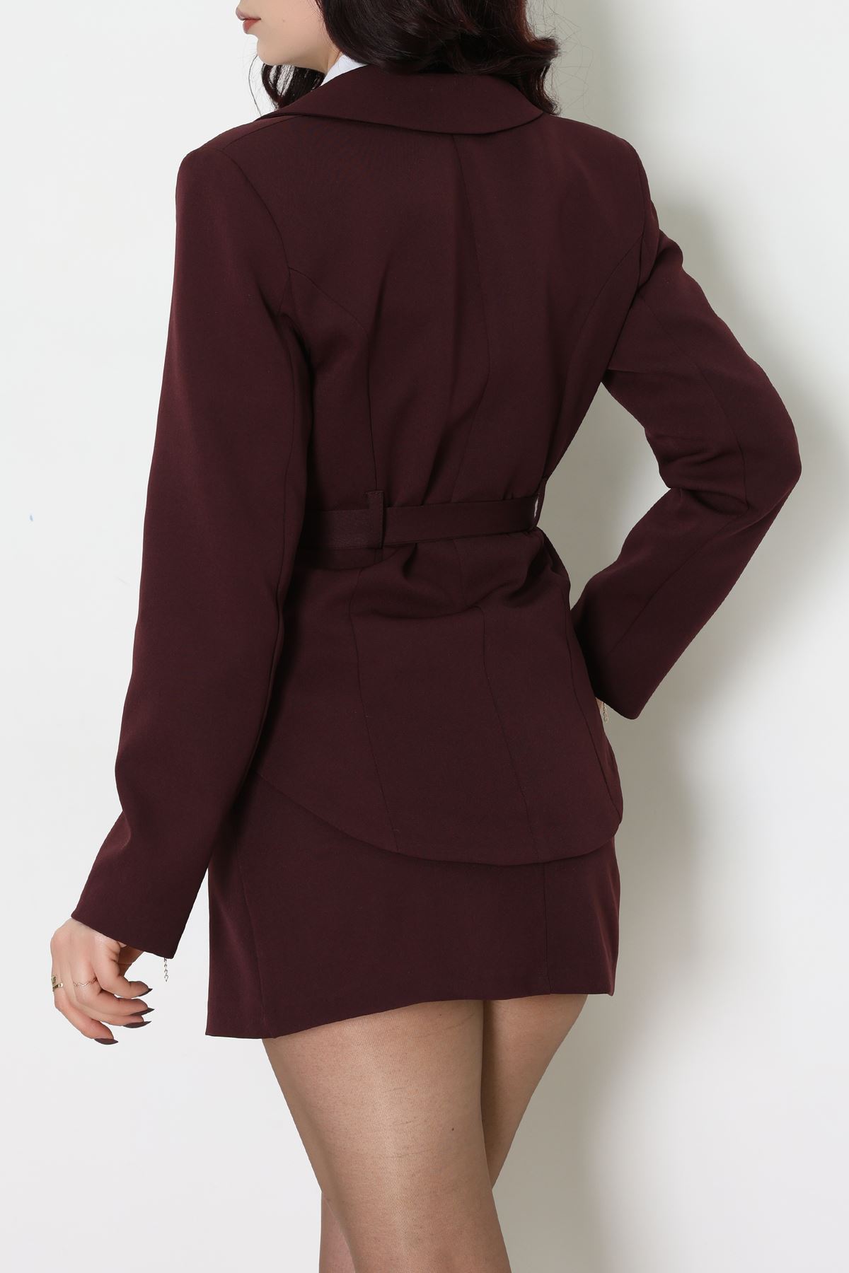 Dabıl Kumaş Astarlı Blazer Ceket Mürdüm - 2148.1991.