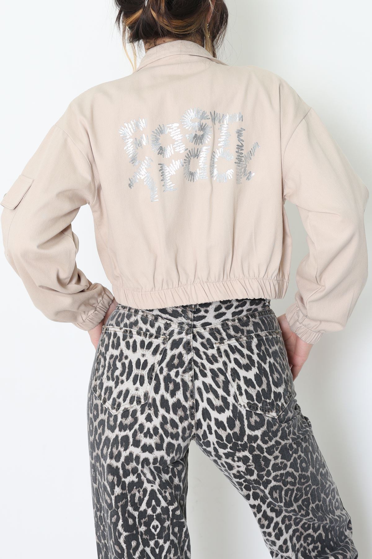 Arkası Baskılı Ceket Taş - 8737.179.