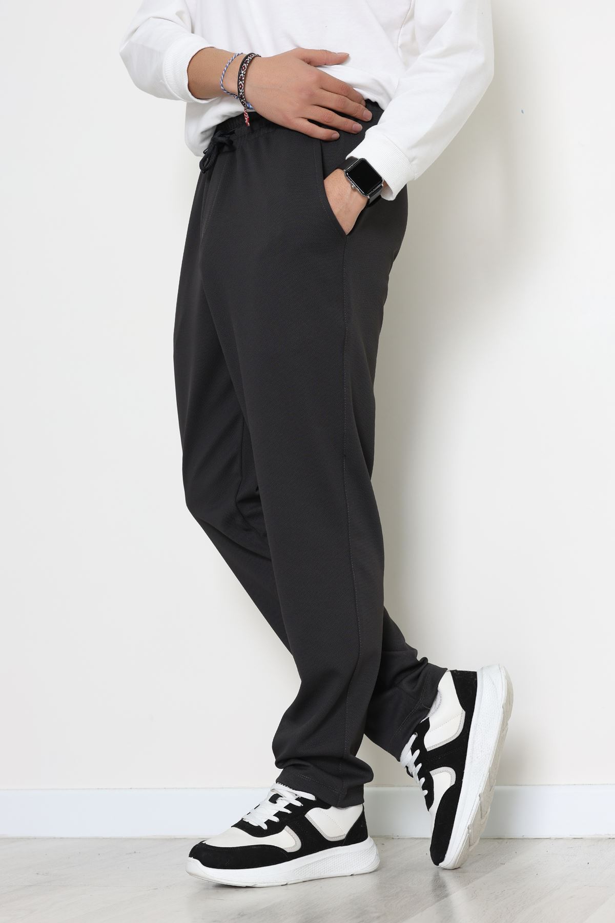 Rahat Kesim Penye Pike Erkek Pantolon Antrasit - 81377.1837.