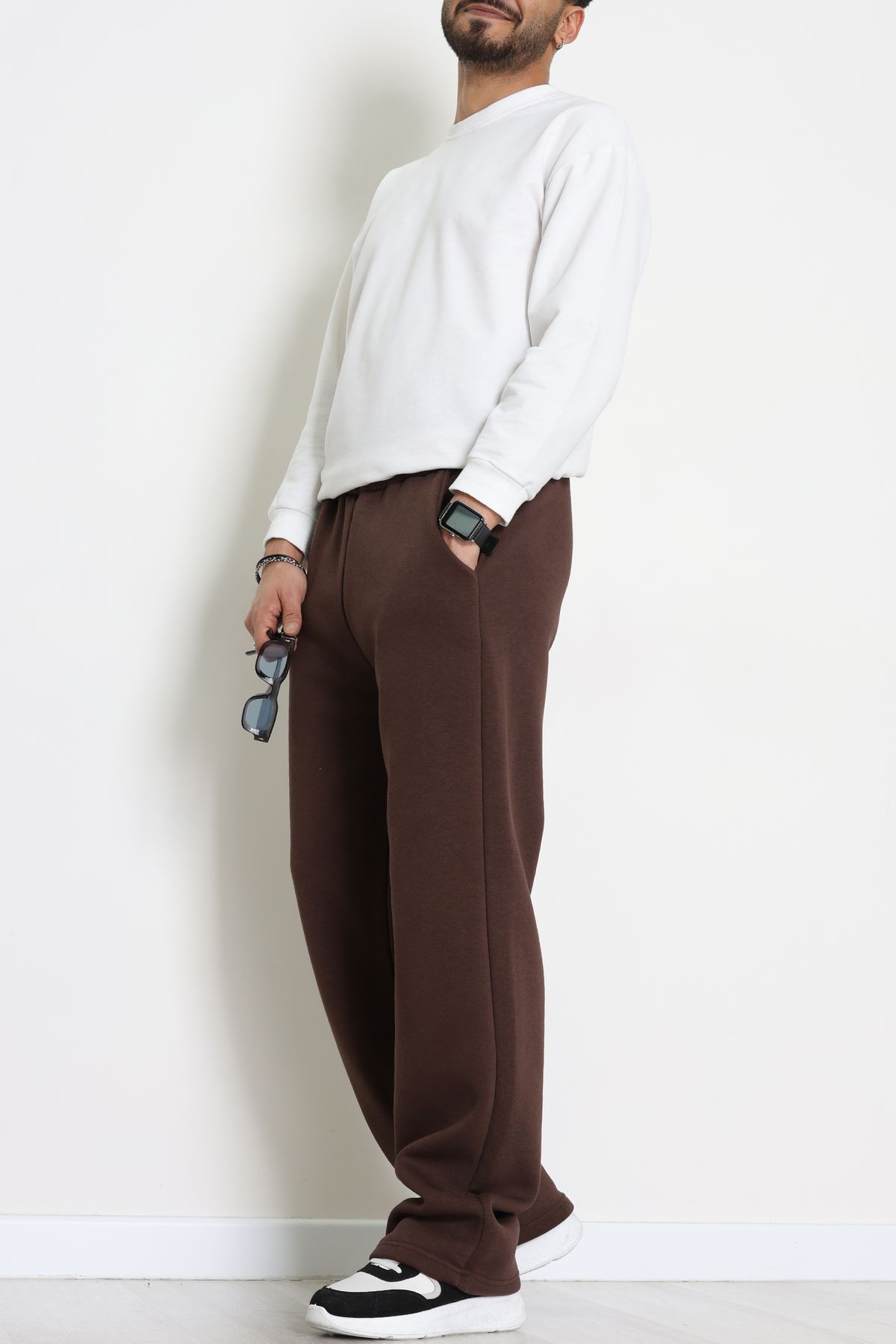 3 İplik Şardonlu Erkek Eşofman Altı Kahve - 42616.1878.