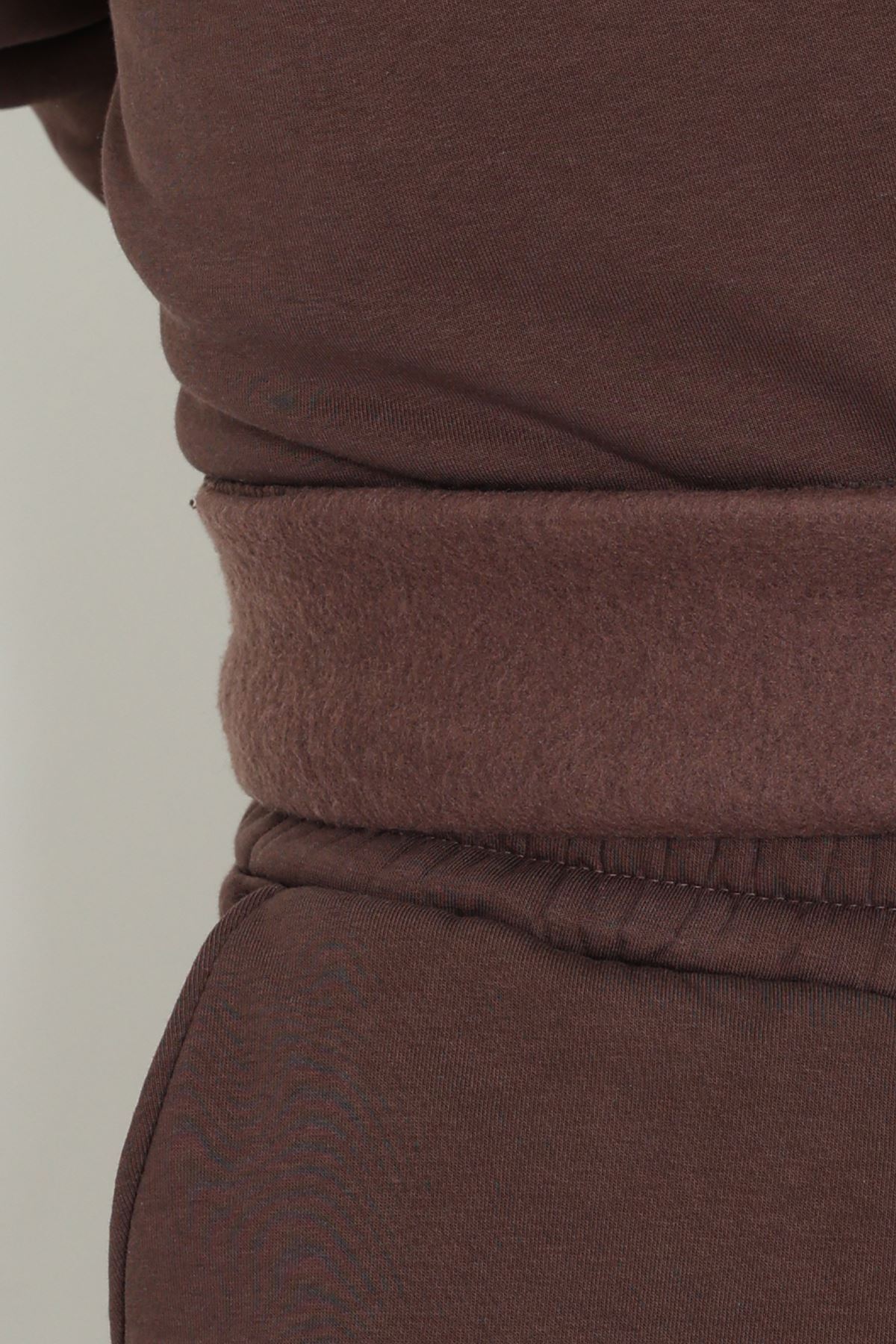 3 İplik Şardonlu Erkek Eşofman Takımı Kahve - 42614.1878.