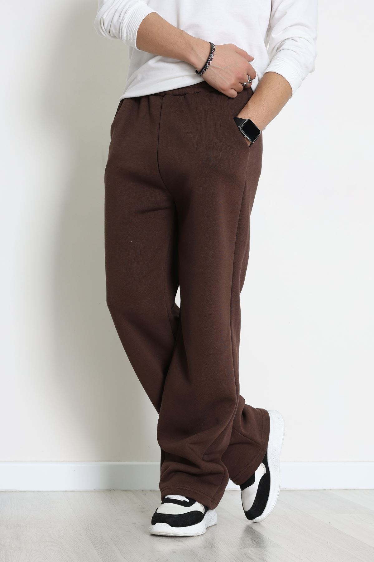 3 İplik Şardonlu Erkek Eşofman Altı Kahve - 42616.1878.