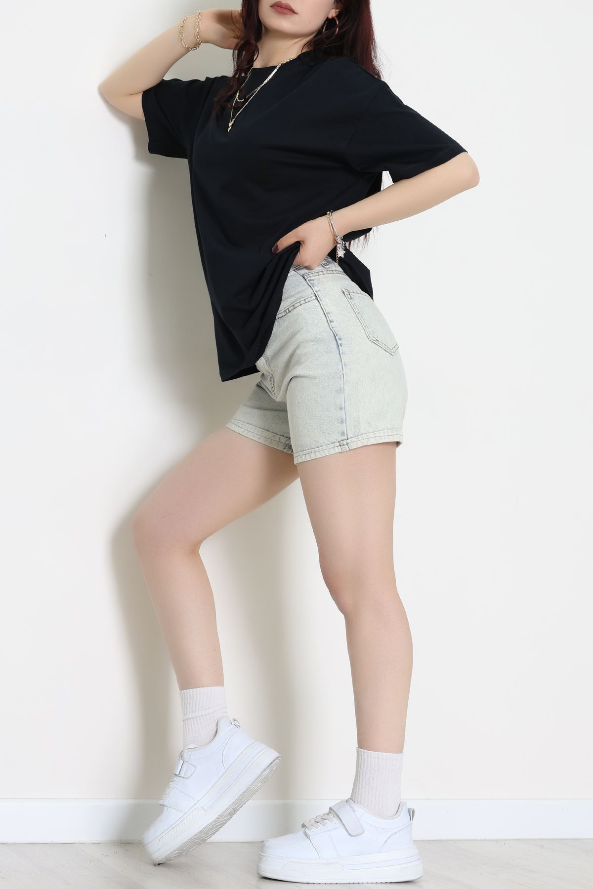 Kompak Penye Unisex Baskısız Oversize Tişört Laci - 55045.1872.