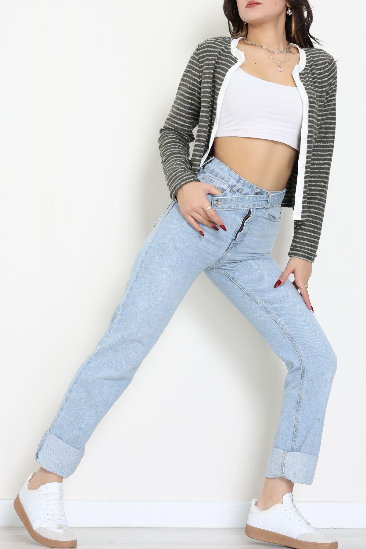 Düğmeli Hırka Haki - 31835.2131.