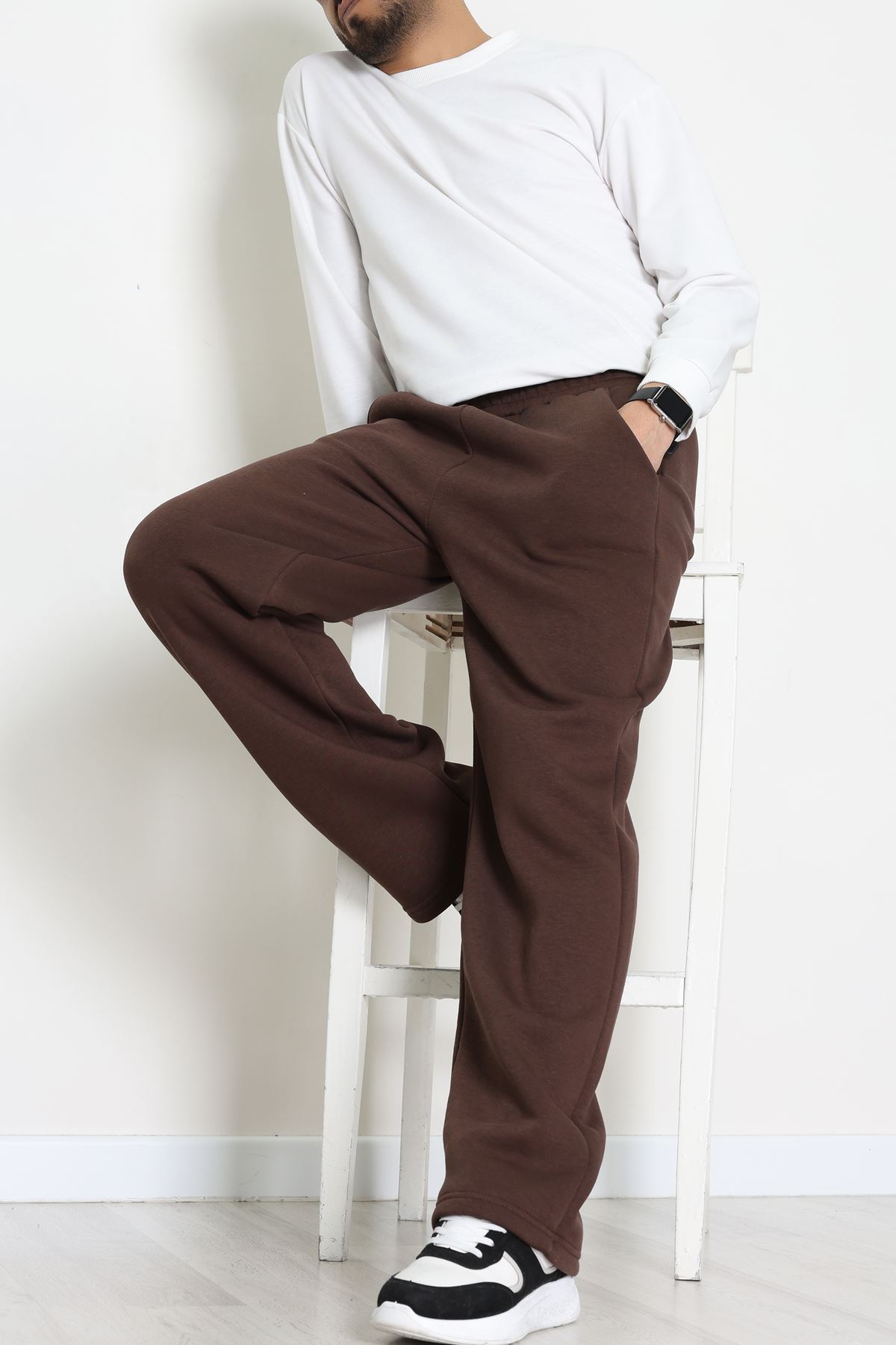 3 İplik Şardonlu Erkek Eşofman Altı Kahve - 42616.1878.