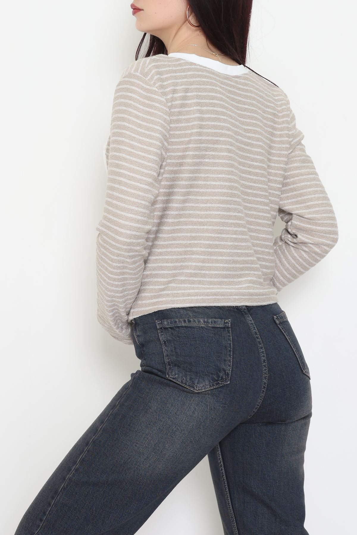 Düğmeli Hırka Krem - 31835.2131.