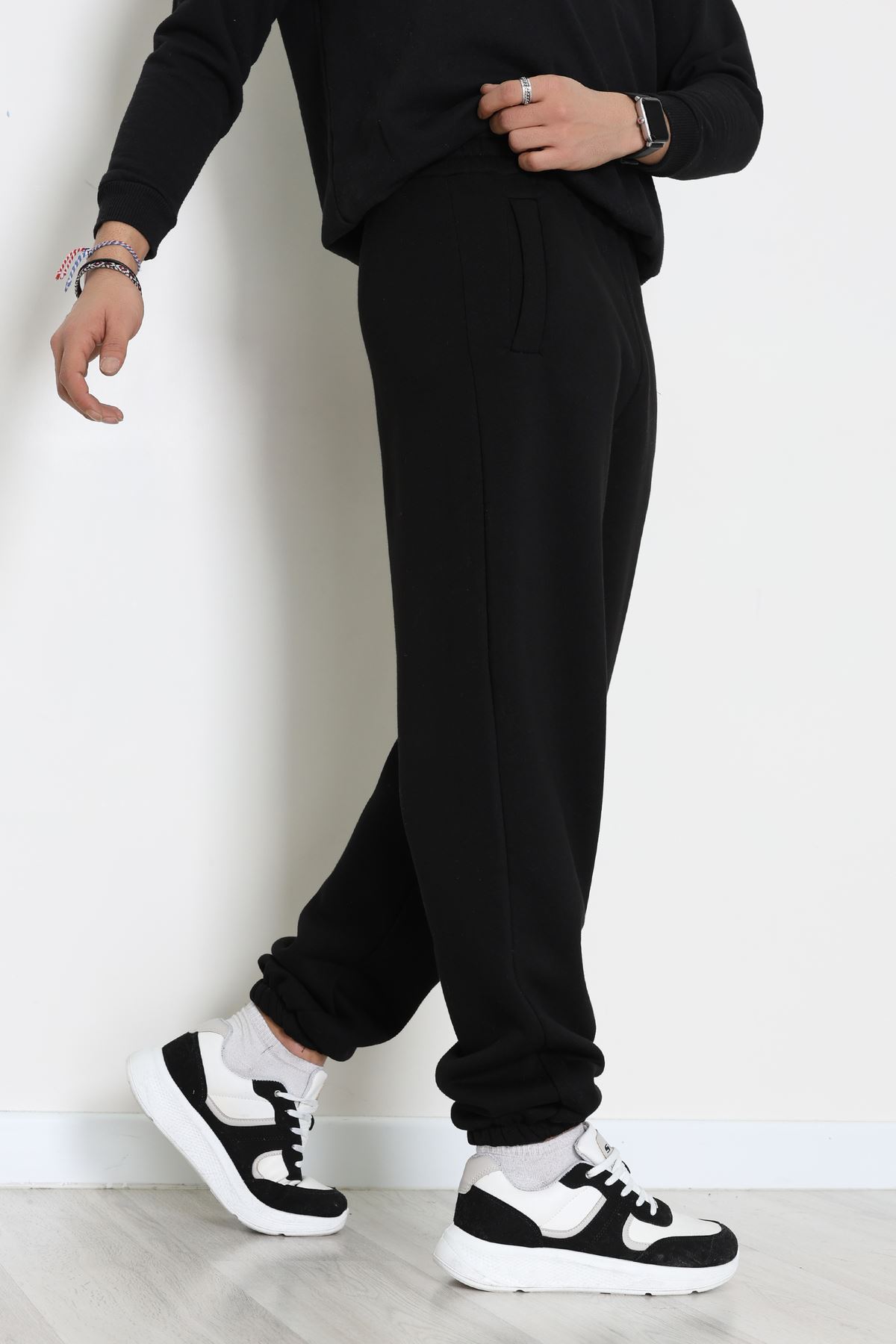 3 İplik Şardonlu Erkek Eşofman Altı Siyah - 42615.1878.