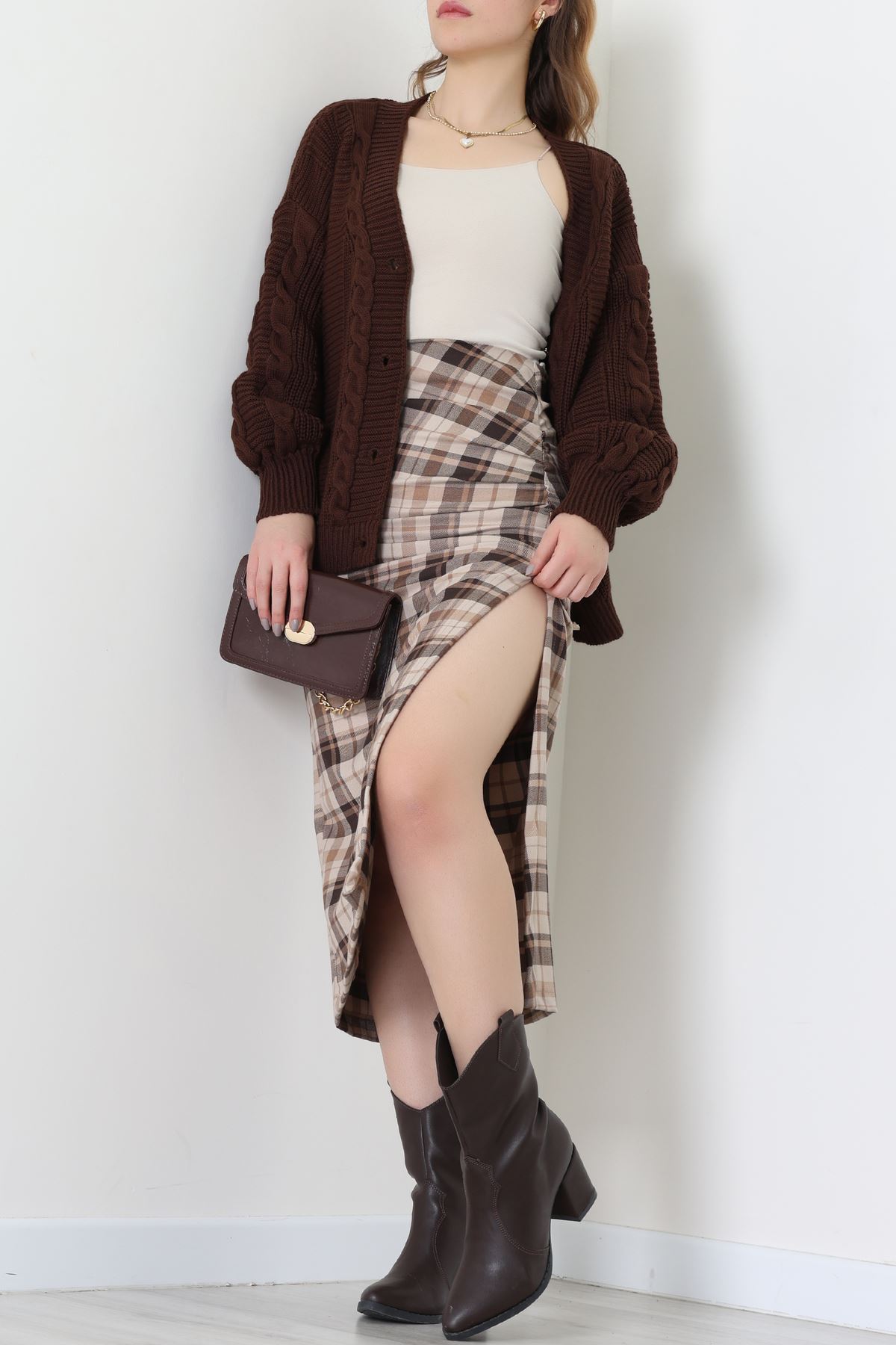 Balon Kol Hırka Kahve - 340.1577.