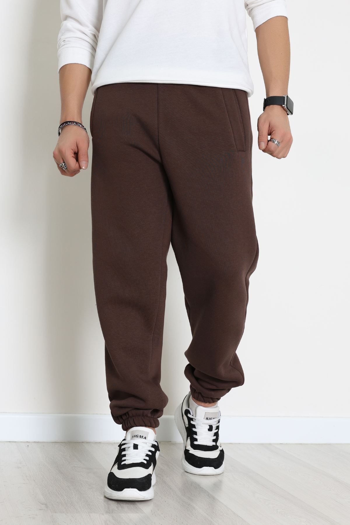 3 İplik Şardonlu Erkek Eşofman Altı Kahve - 42615.1878.