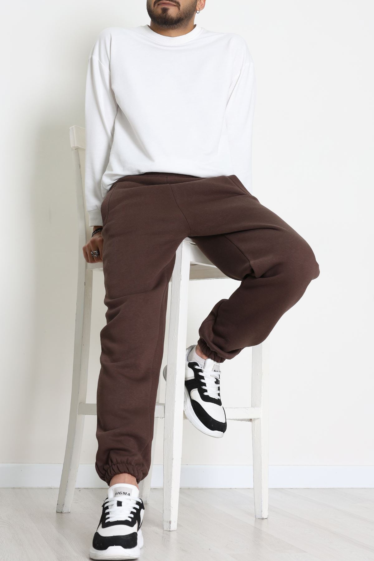 3 İplik Şardonlu Erkek Eşofman Altı Kahve - 42615.1878.