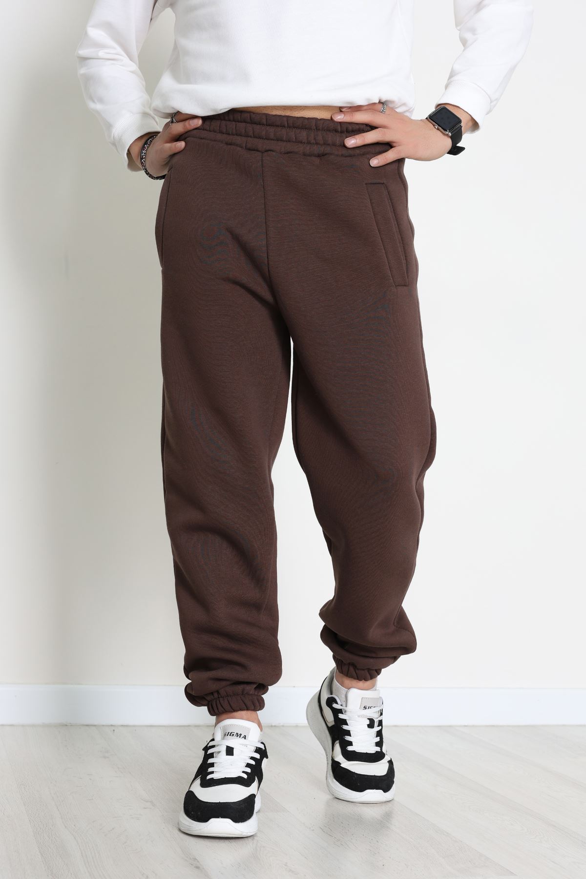 3 İplik Şardonlu Erkek Eşofman Altı Kahve - 42615.1878.