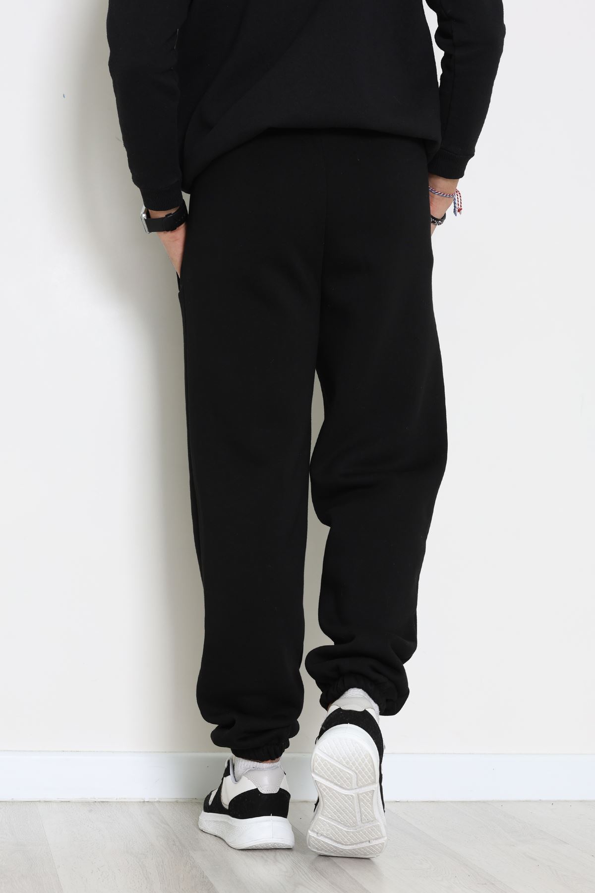 3 İplik Şardonlu Erkek Eşofman Altı Siyah - 42615.1878.