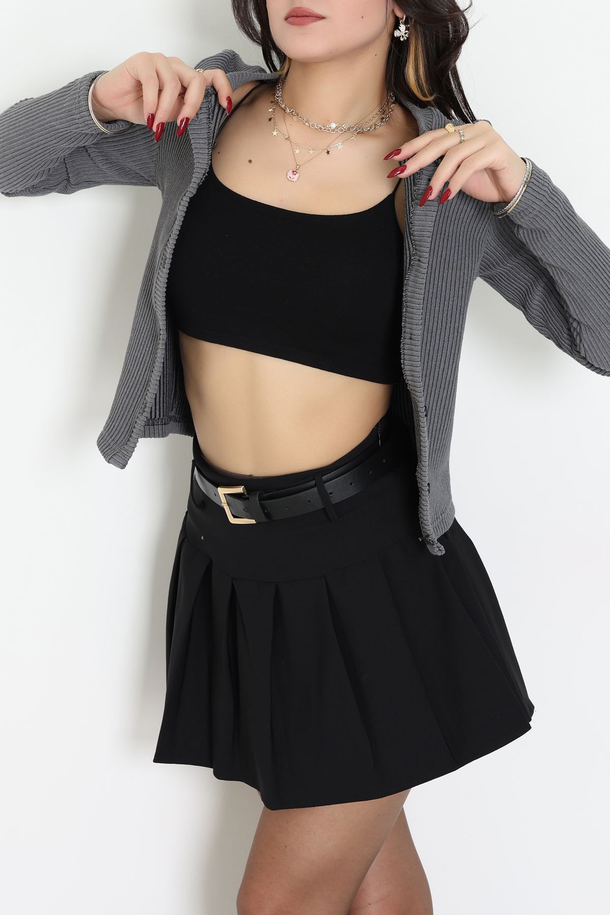 Düğmeli Hırka Antrasit - 31834.2131.