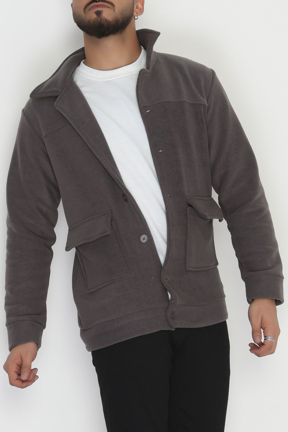 Tüylenmeyen Erkek Polar Gömlek Antrasit - 42597.1937.