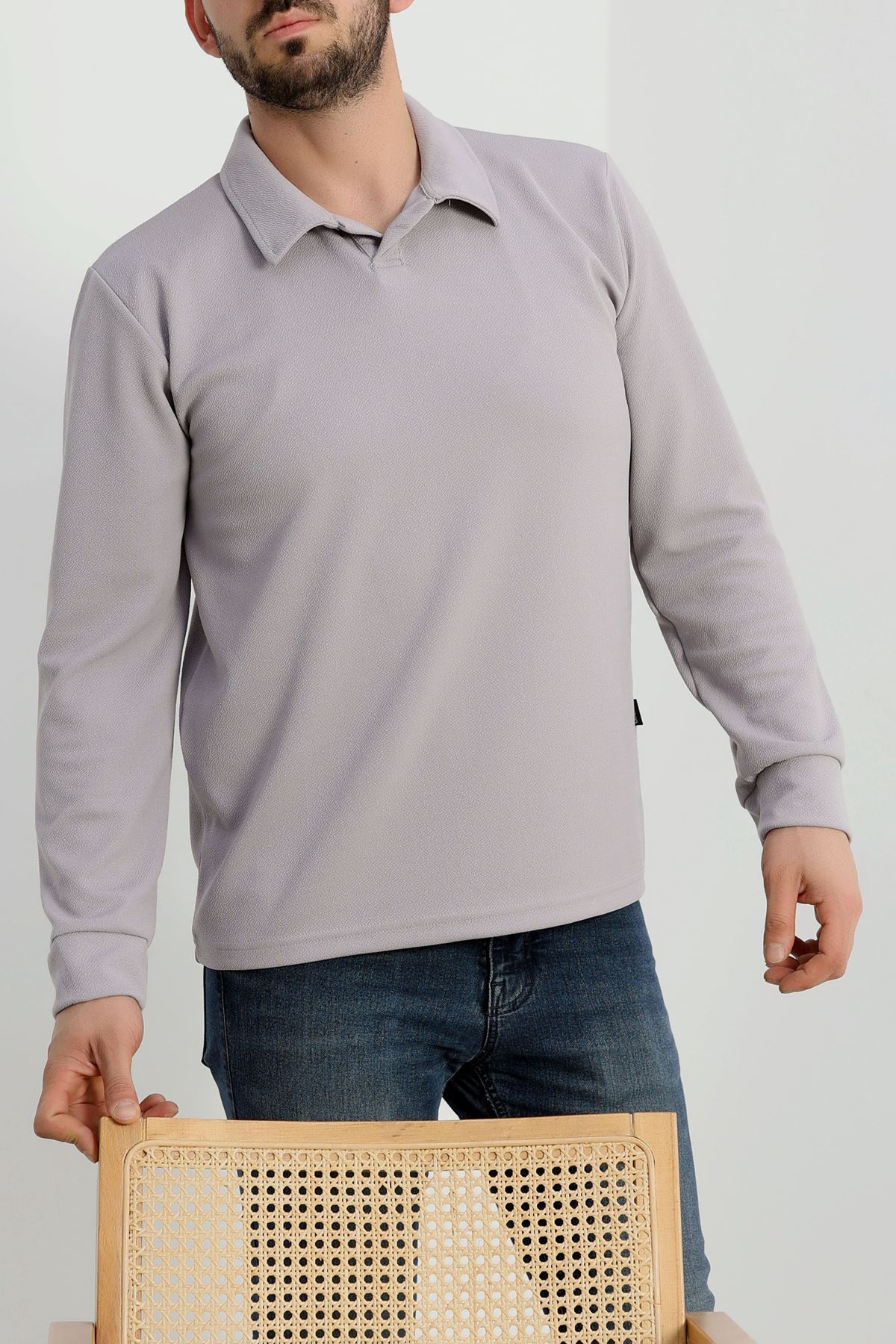 Zra Krep Polo Yaka Erkek Sweat Boyalıgri - 42186.1937.