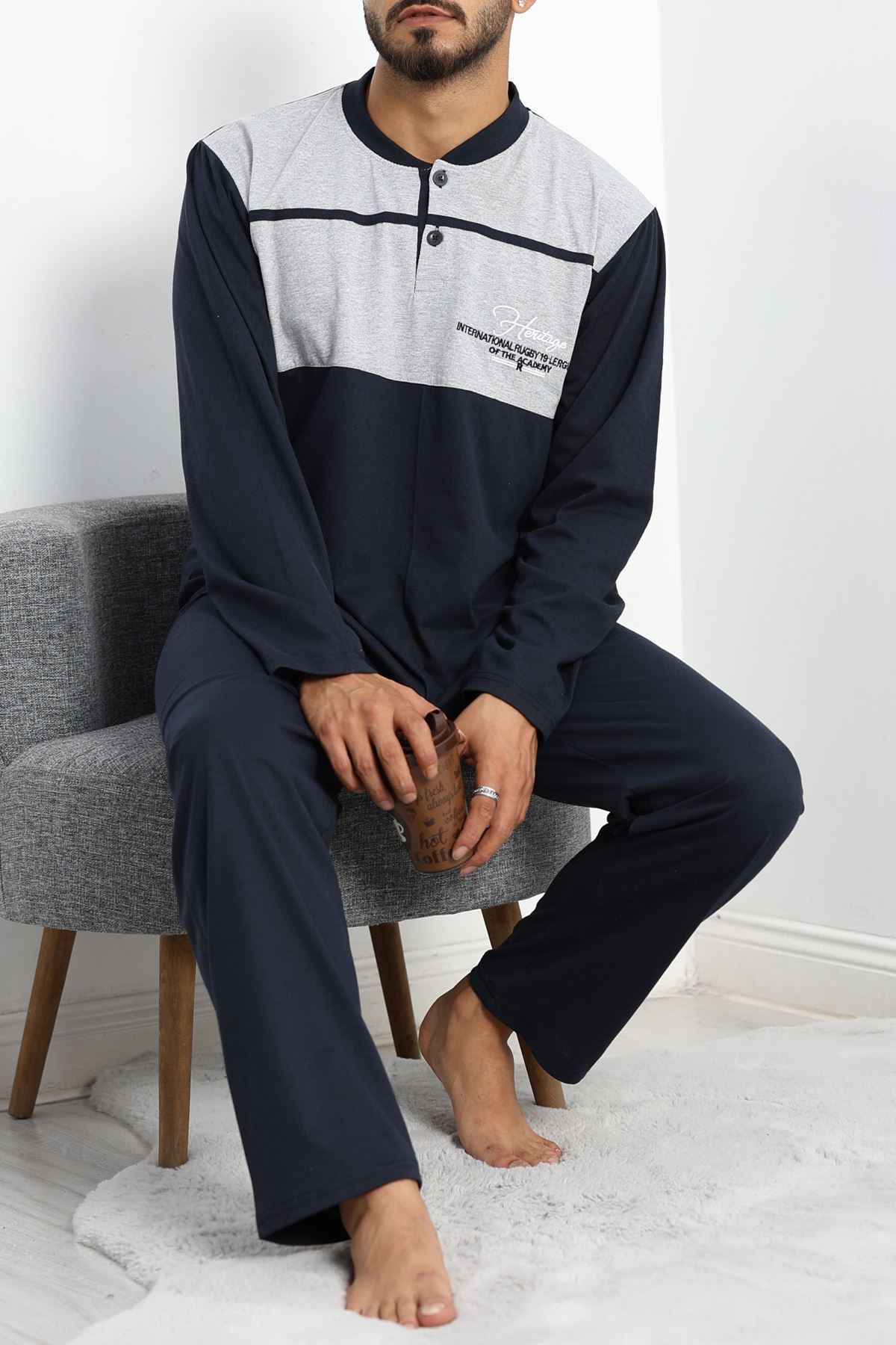 Süprem Erkek Pijama Takımı Gri - 42004.1838.